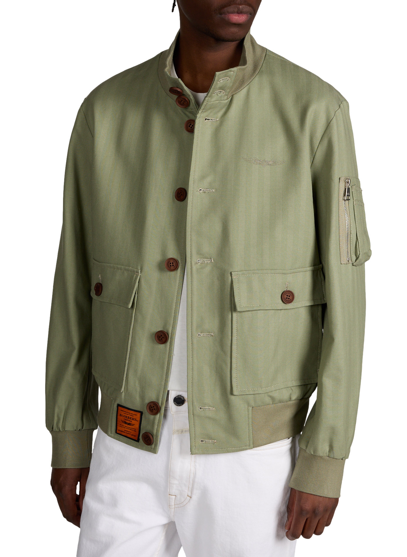 Buttoned collar bombers BOMBERS ORIGINAL Khaki