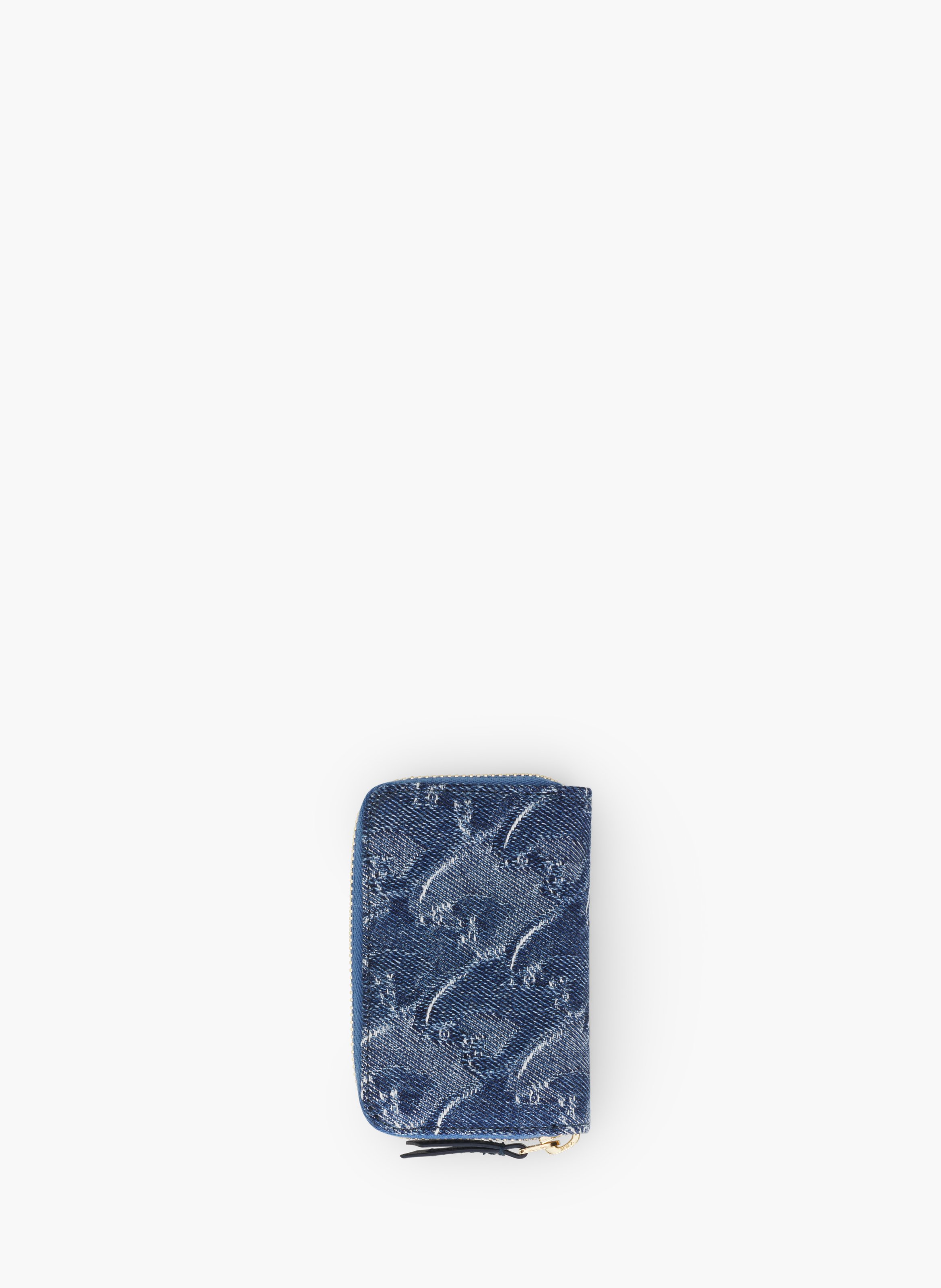 Porte-carte lunar year zippé en denim LANVIN Bleu