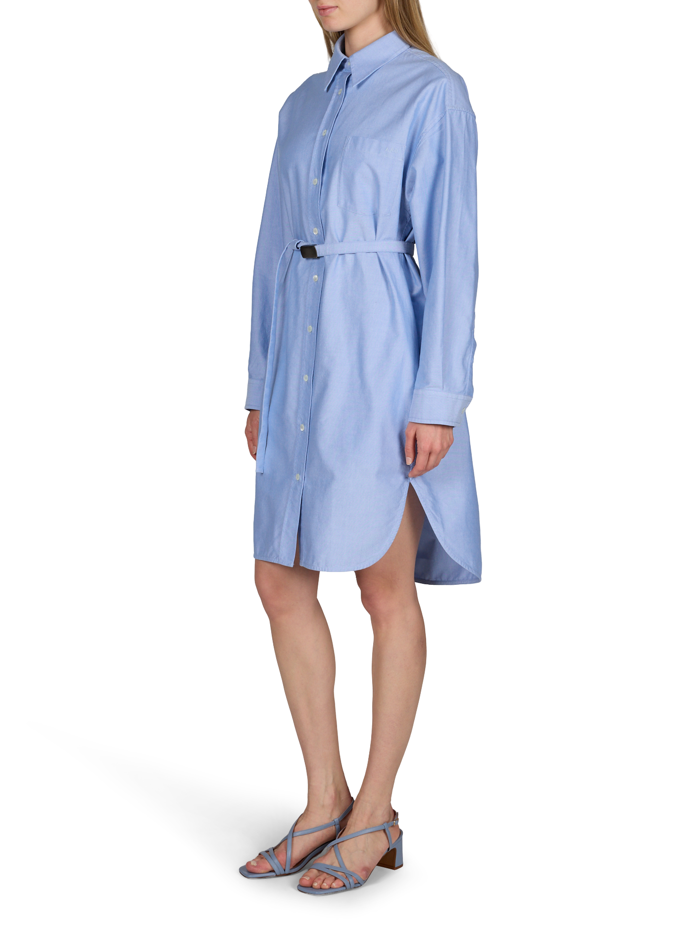 Short belted shirt dress in cotton A.P.C. Blue