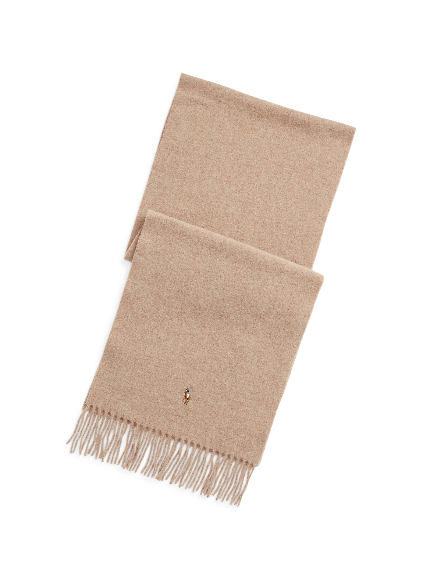 Écharpe à franges en laine vierge POLO RALPH LAUREN Beige