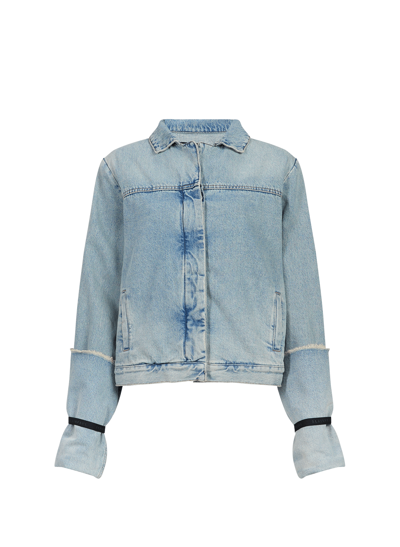 Veste manches longues à bord déchiré en coton ALAINPAUL Bleu