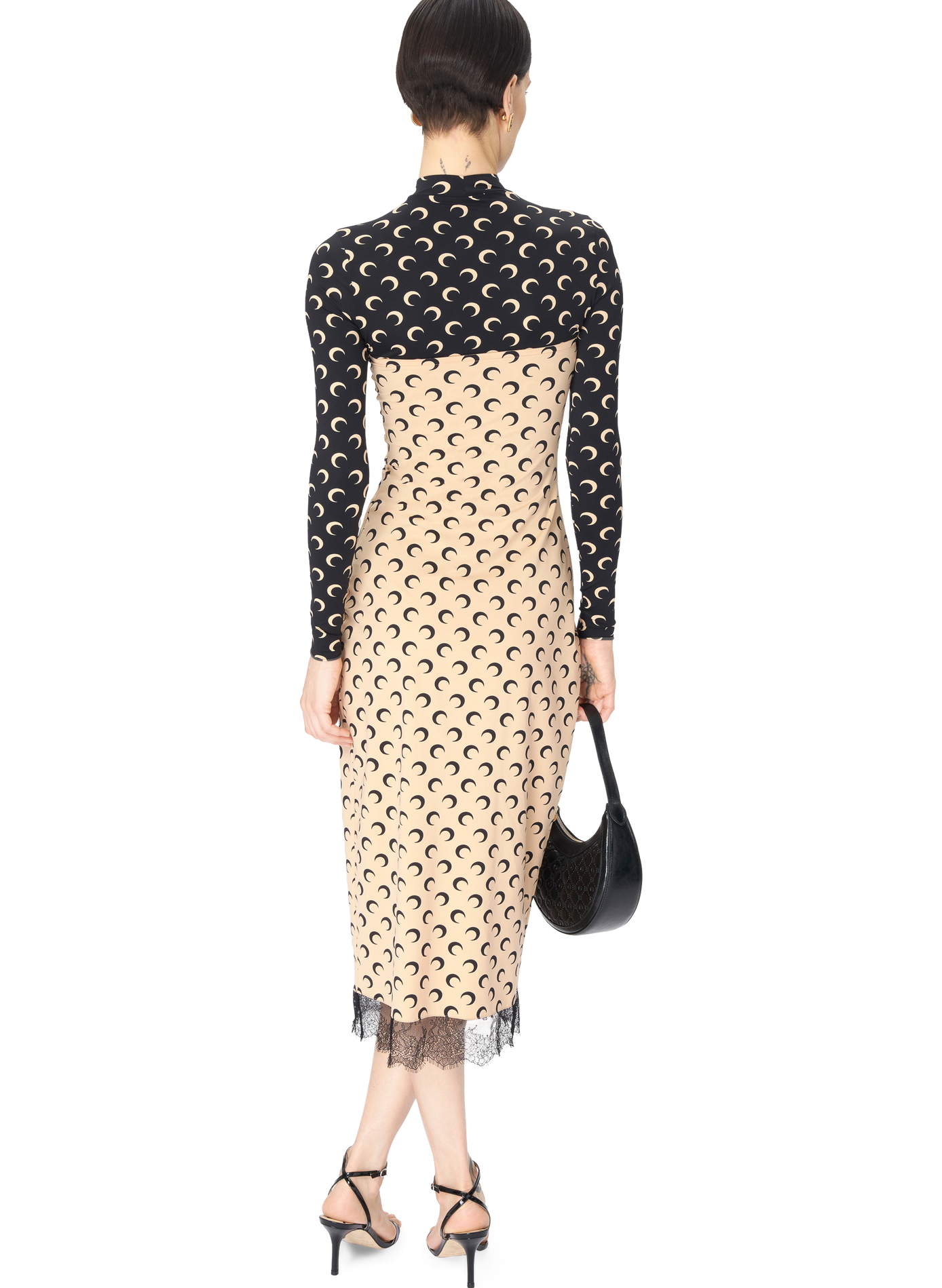 Recycled moon jersey bustier dress MARINE SERRE Beige
