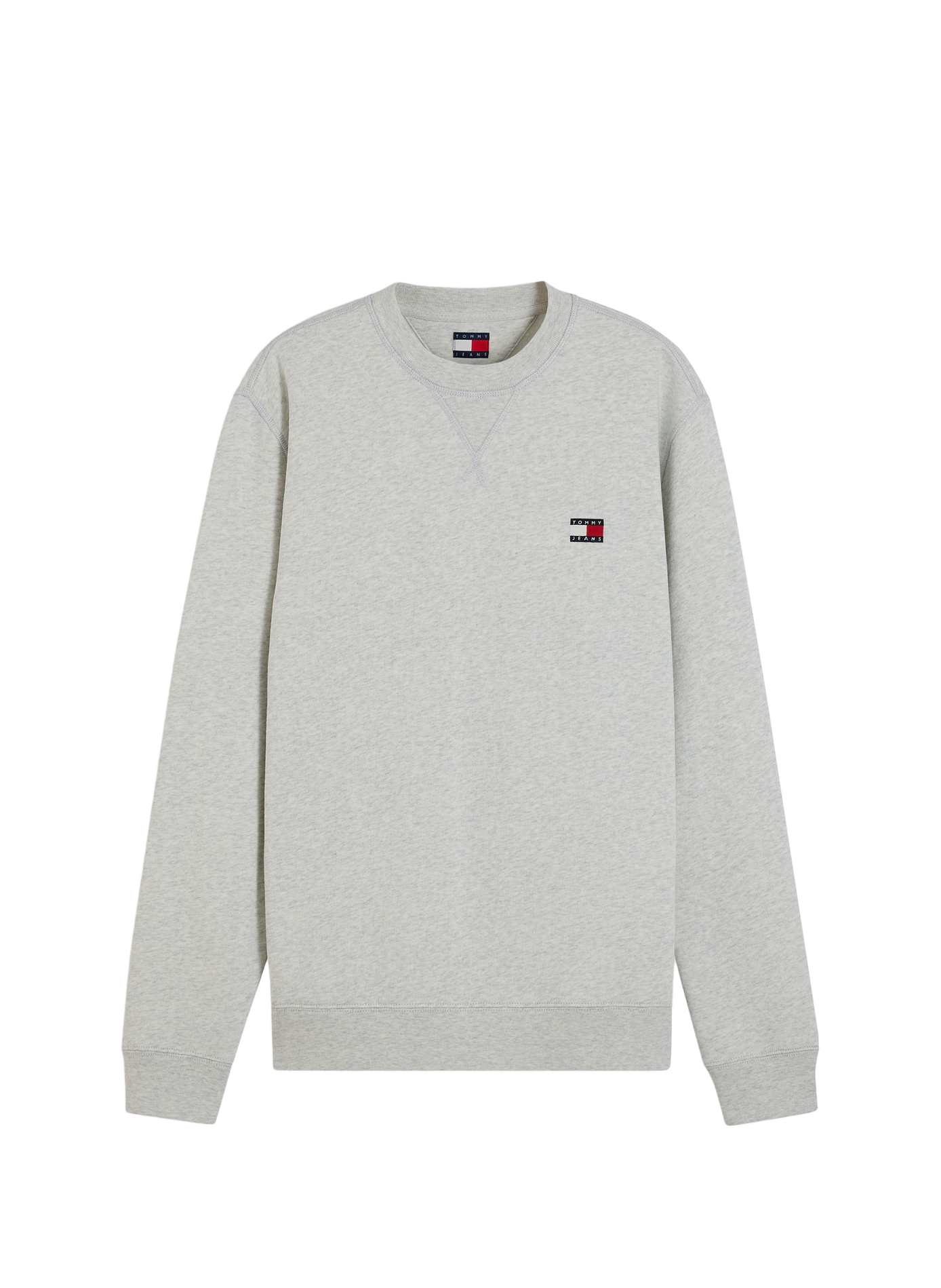 Pull droit à logo en coton mélangé TOMMY HILFIGER Gris
