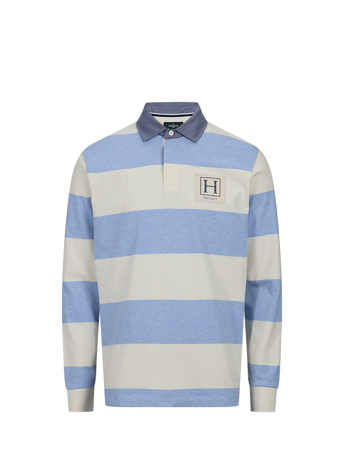 Polo à rayures en coton HACKETT Bleu