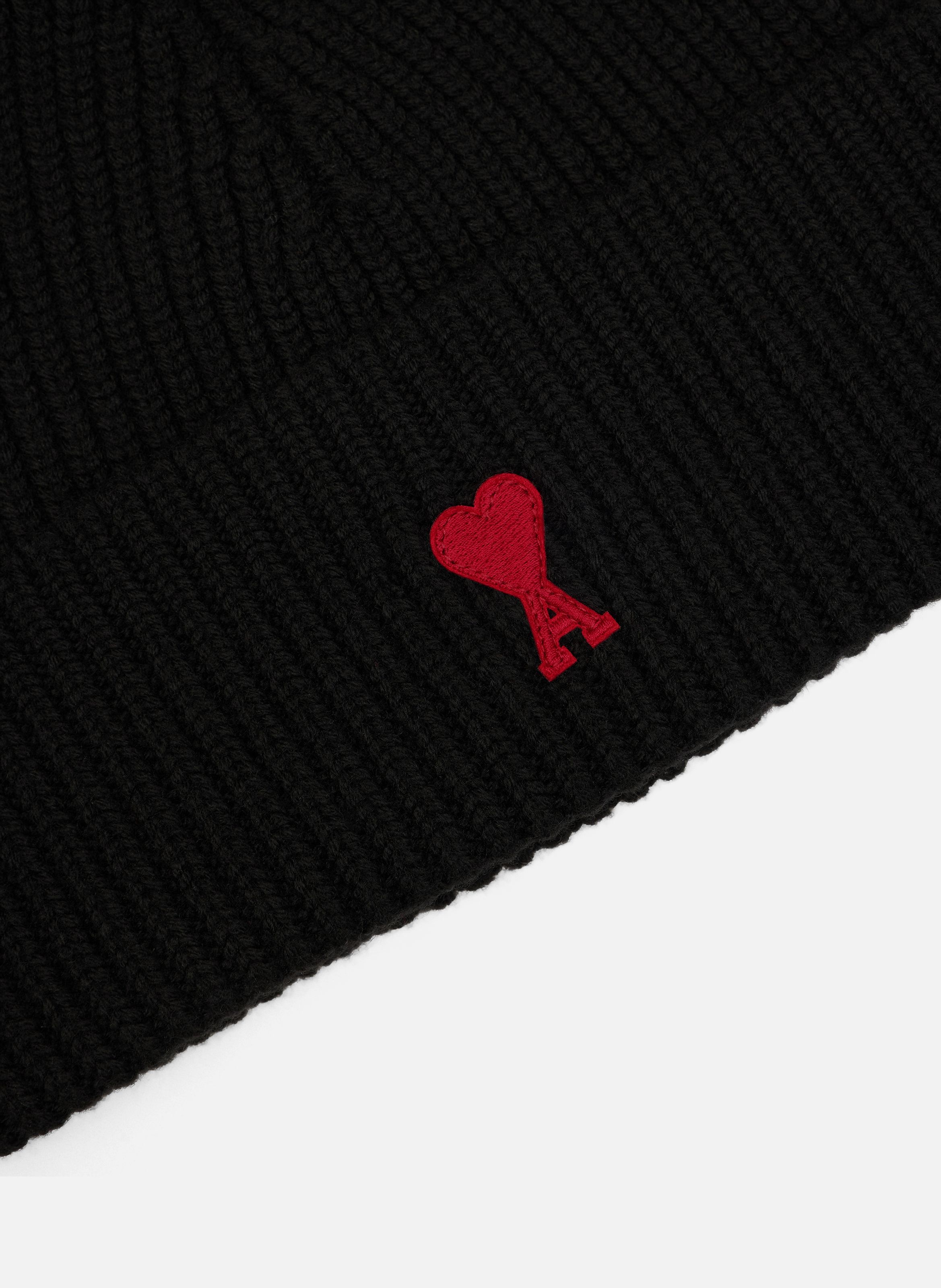 Bonnet ami de coeur rouge unisexe AMI PARIS Noir