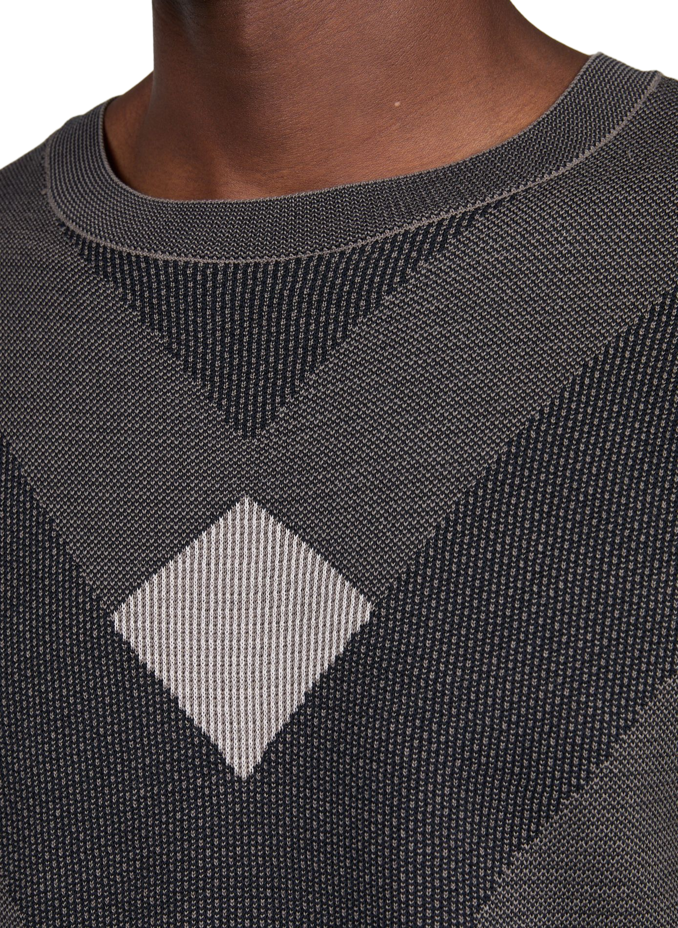 Pullover mit Chevron-Jacquardmuster aus Baumwolle EMPORIO ARMANI Mehrfarbig