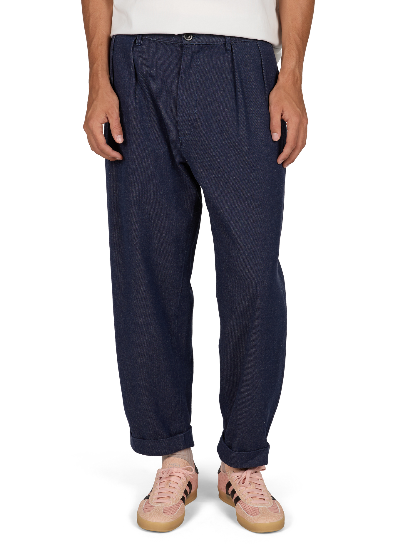 Wijde broek van gemengd katoen. OLOW Blauw