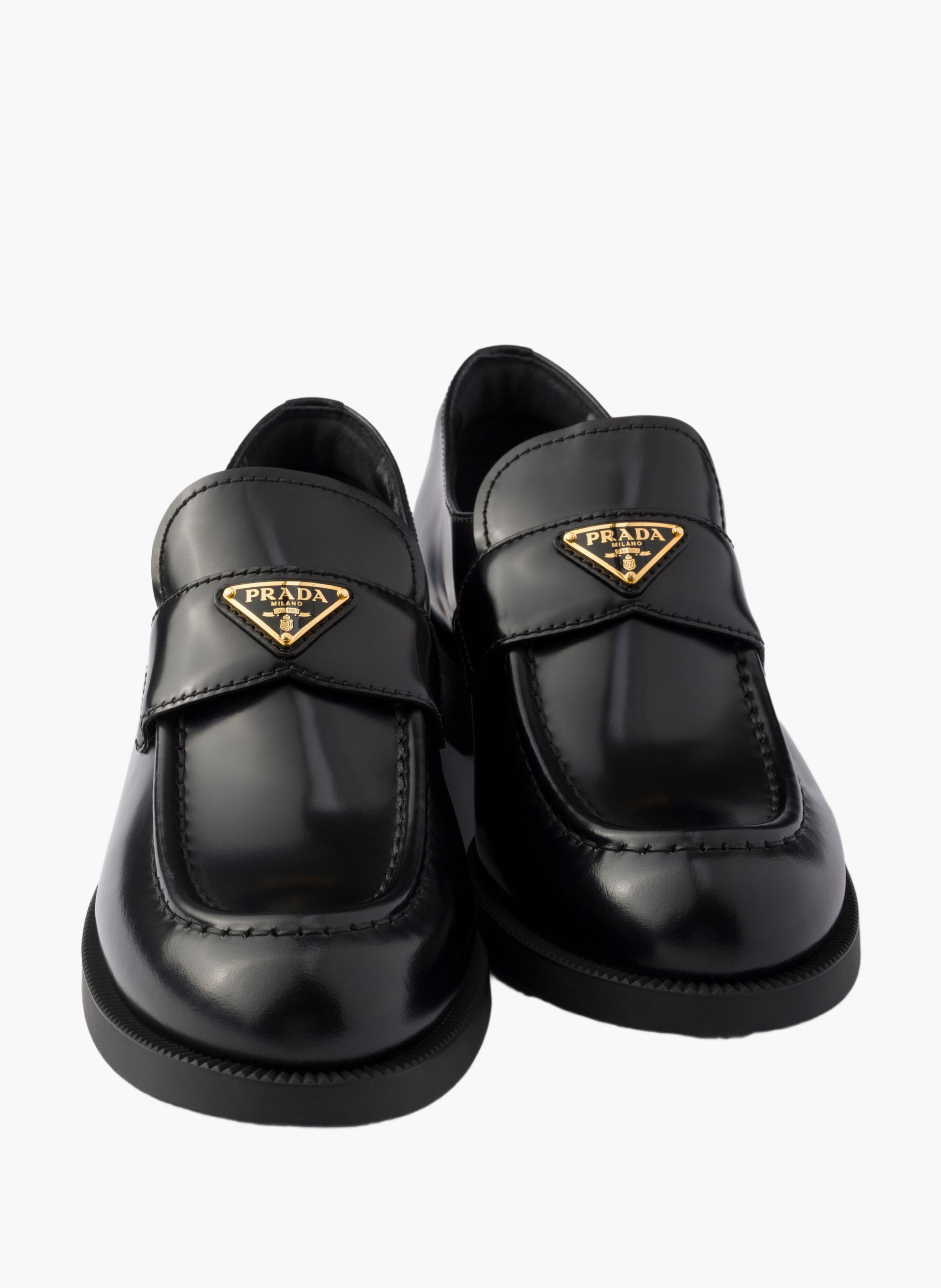 Mocassins en cuir brossé PRADA Noir