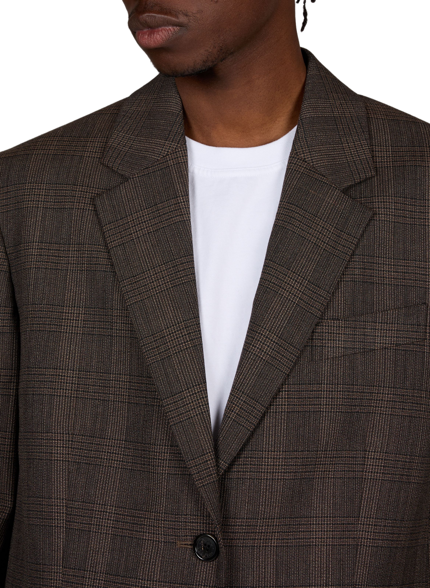 Straight-fit patterned blazer in a wool blend ACNE STUDIOS Brown