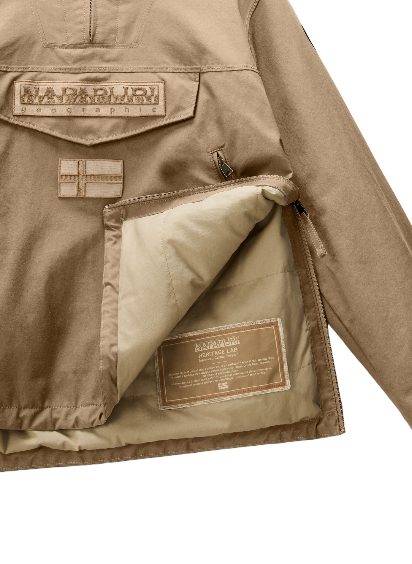 Plain oversized hooded parka NAPAPIJRI Brown