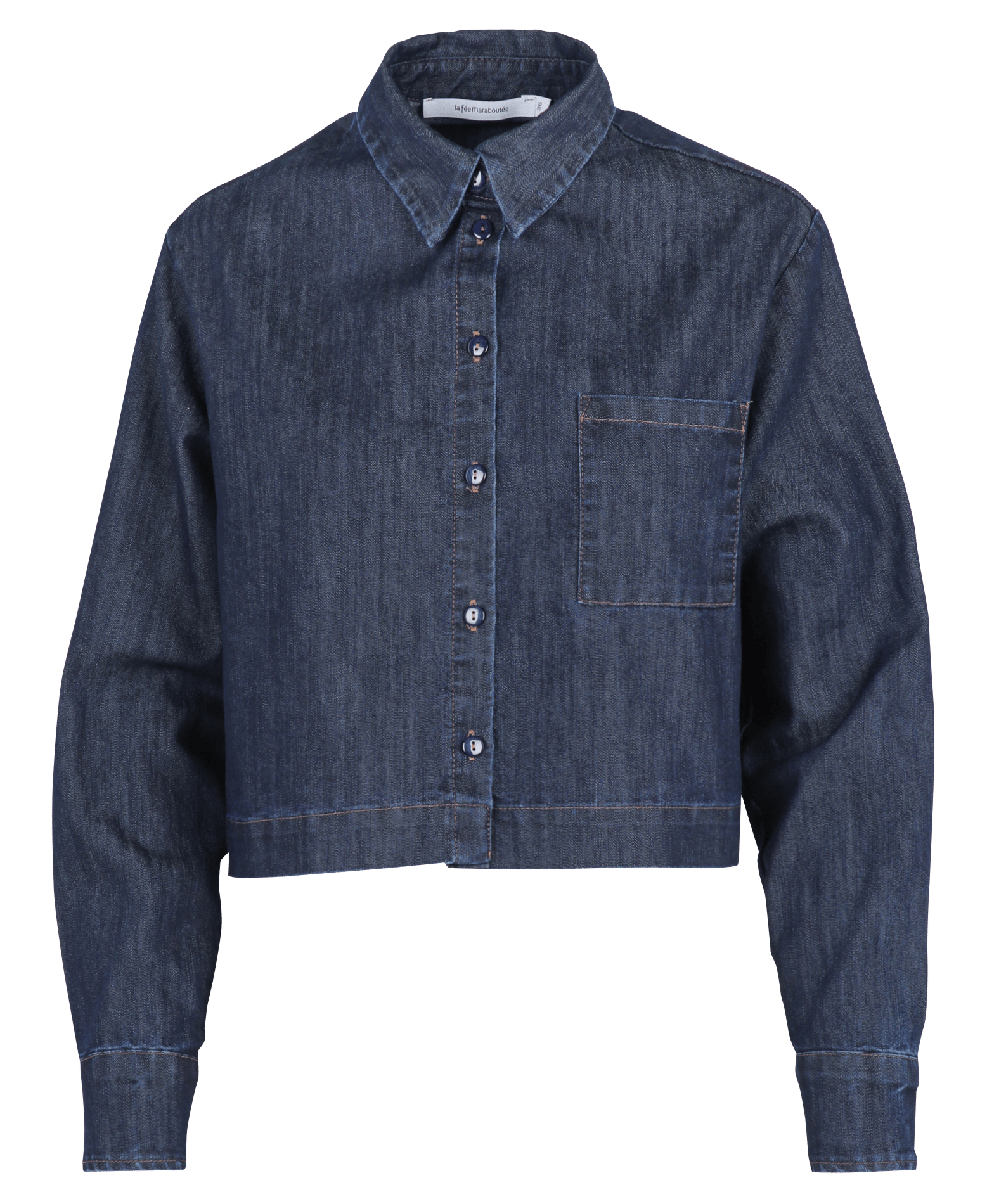 Korte spijkerblouse LA FEE MARABOUTEE Blauw
