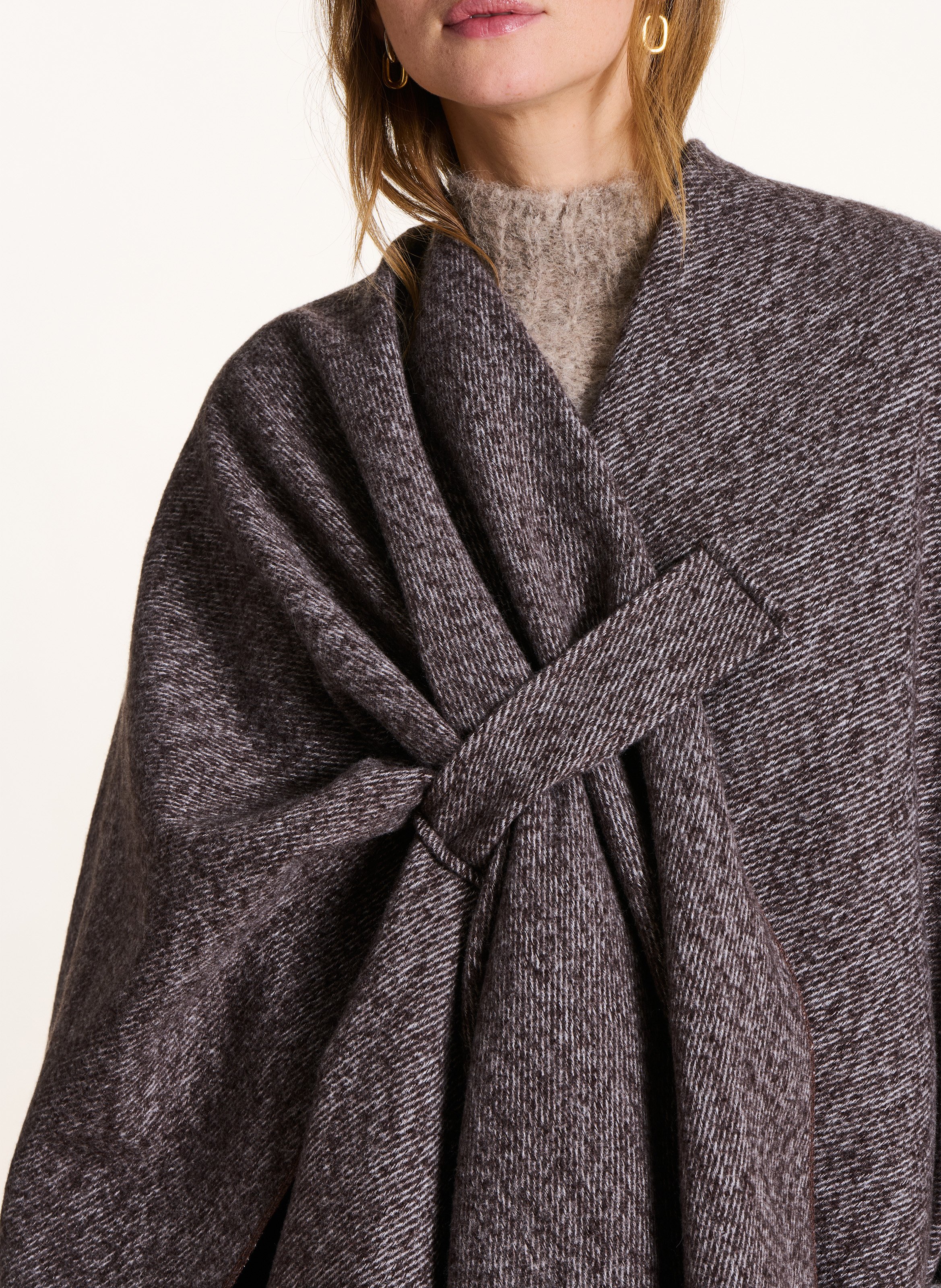 Oversized poncho LA FEE MARABOUTEE Bruin