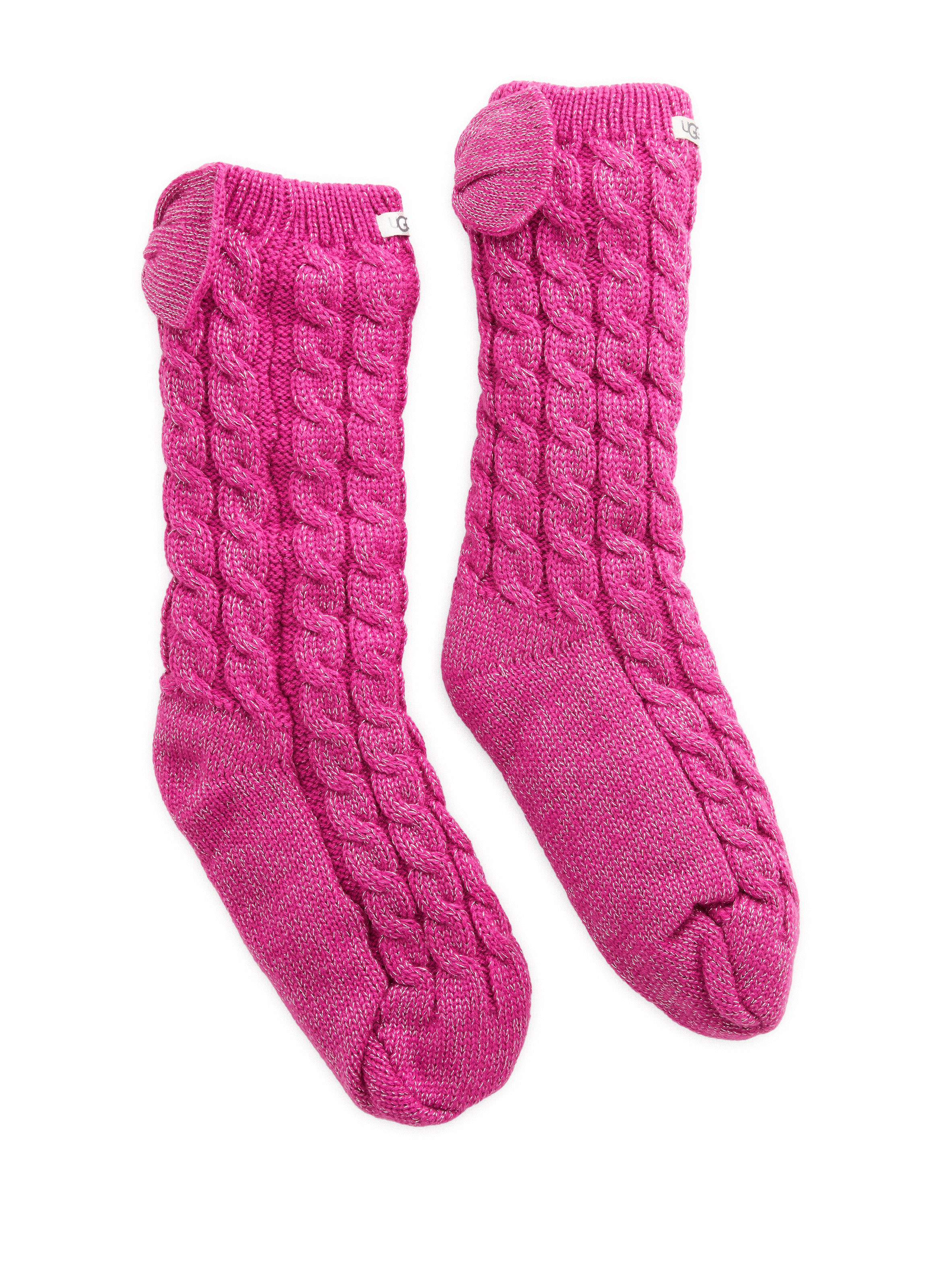 Chaussettes hautes en maille fourrées