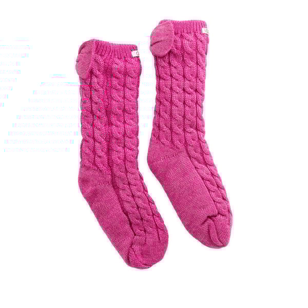Chaussettes hautes en maille fourrées