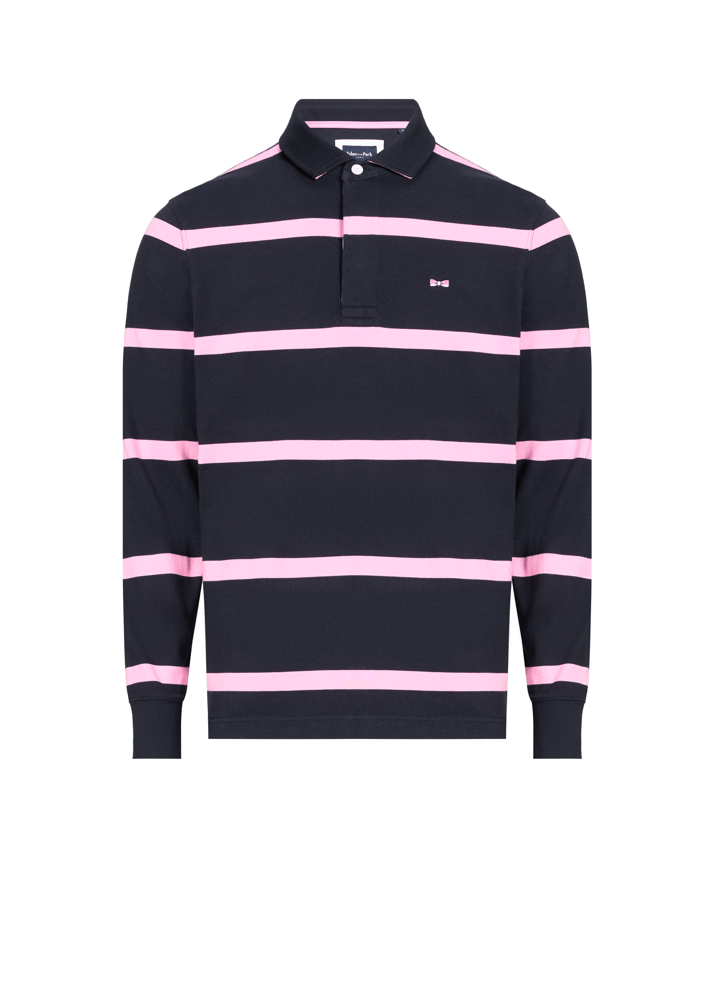 Striped long-sleeved polo shirt EDEN PARK Blue