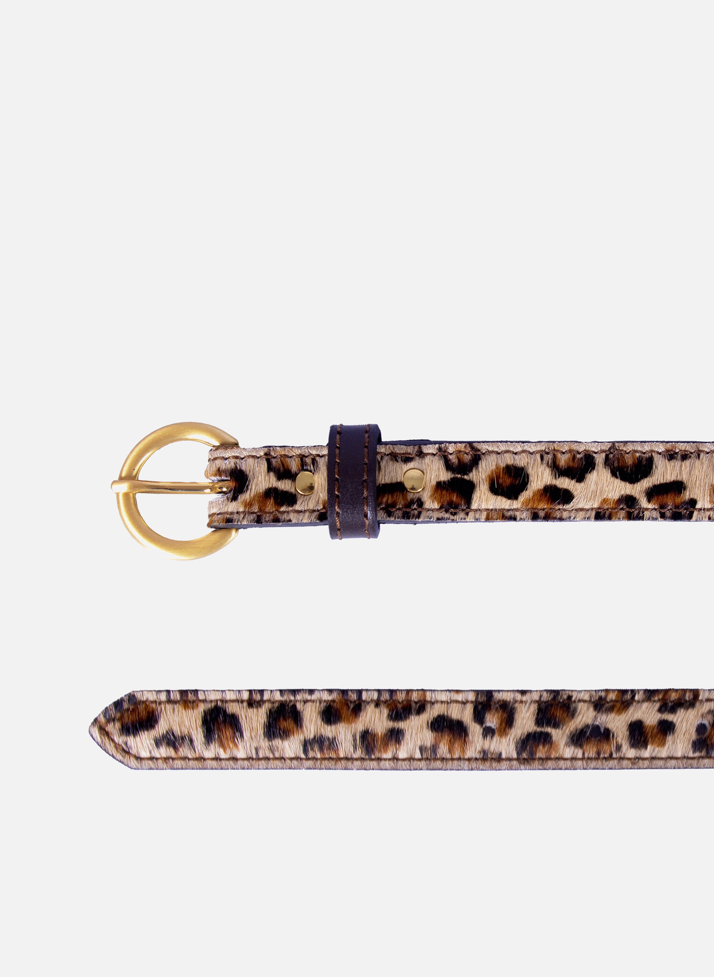 Ceinture boucle d'or cuir imprimé JULES & JENN Multicolore