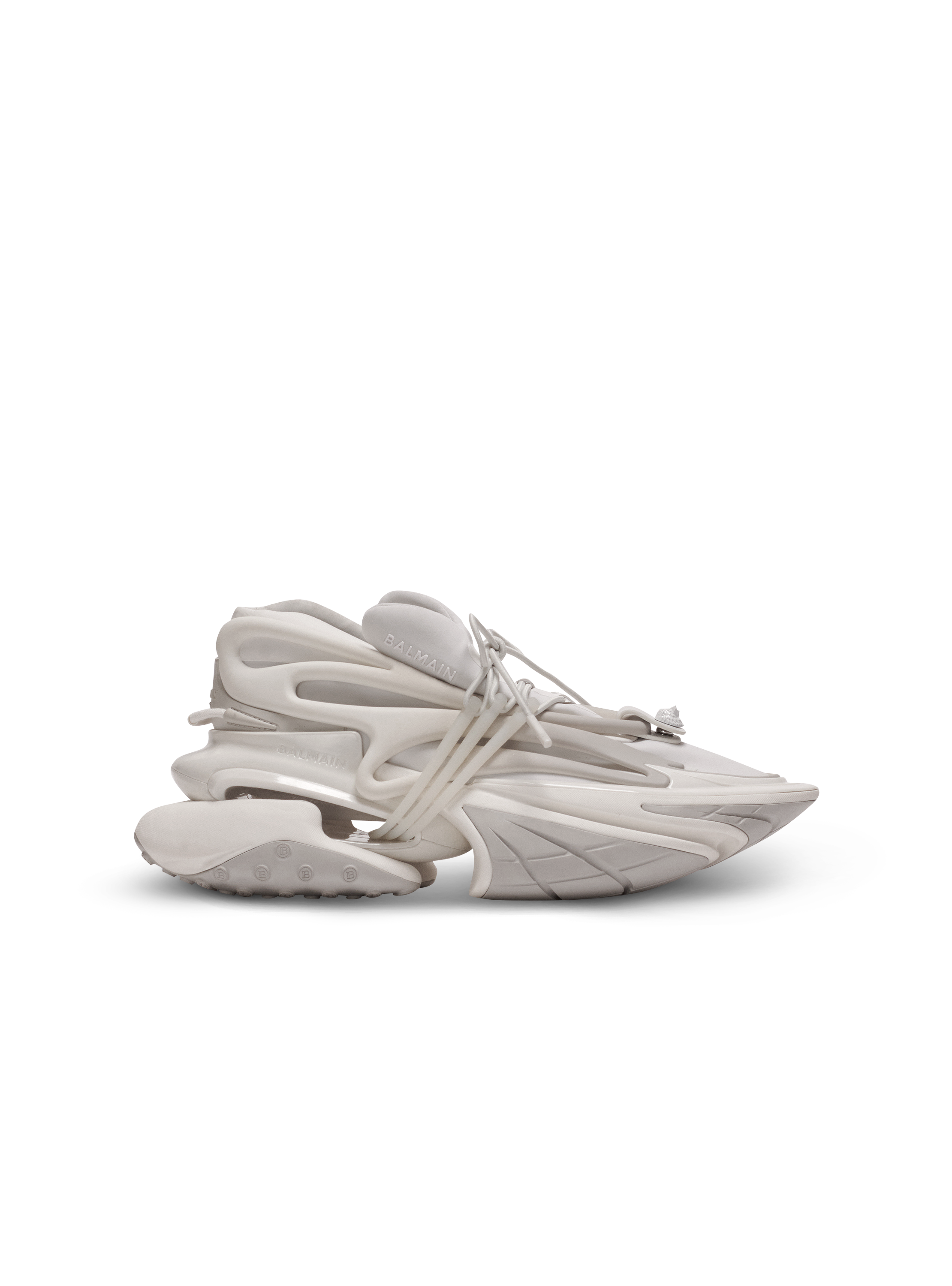 Baskets basses unicorn en néoprène et cuir BALMAIN Blanc