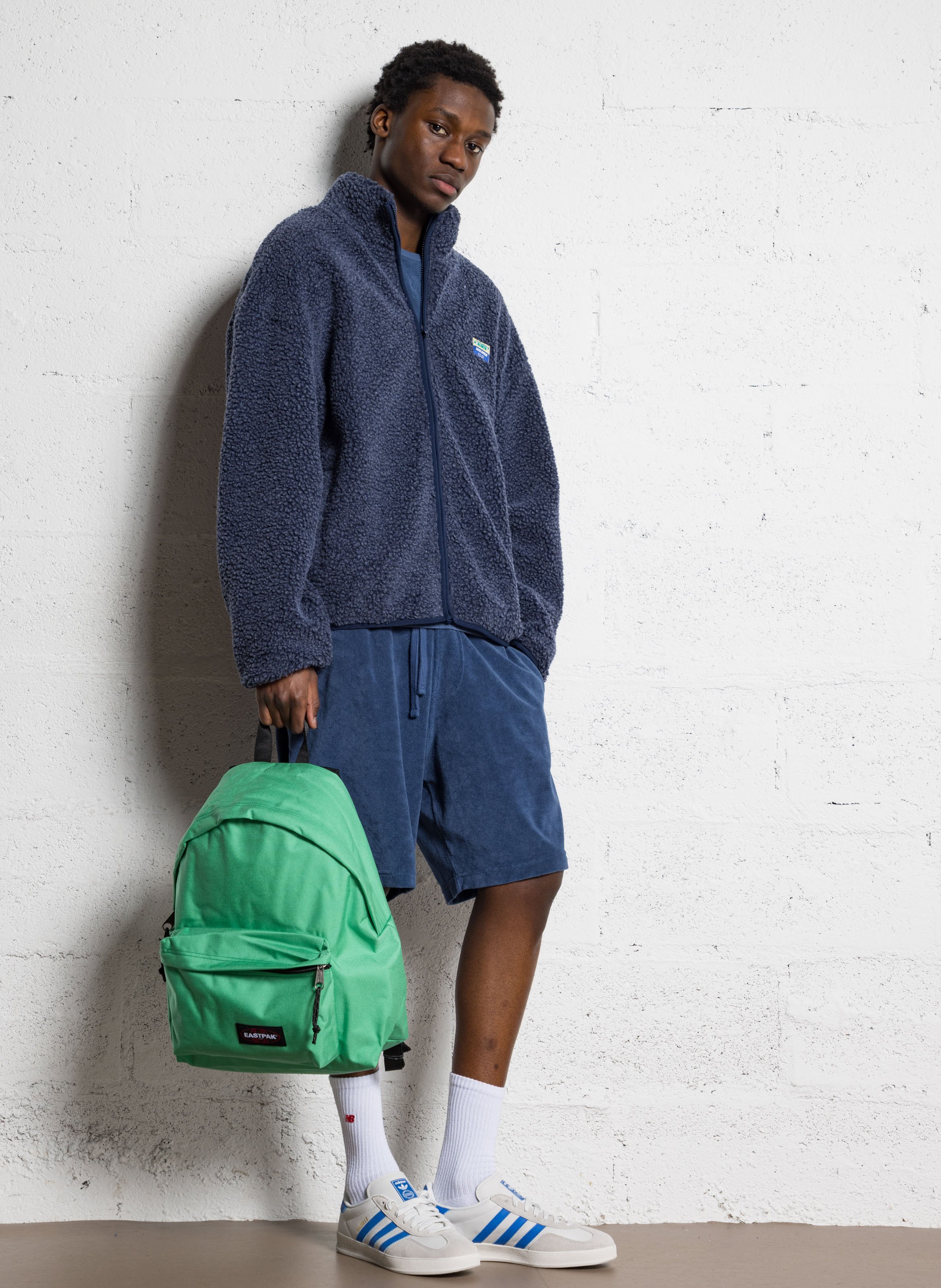 Veste col montant en sherpa hoktown AMERICAN VINTAGE Bleu