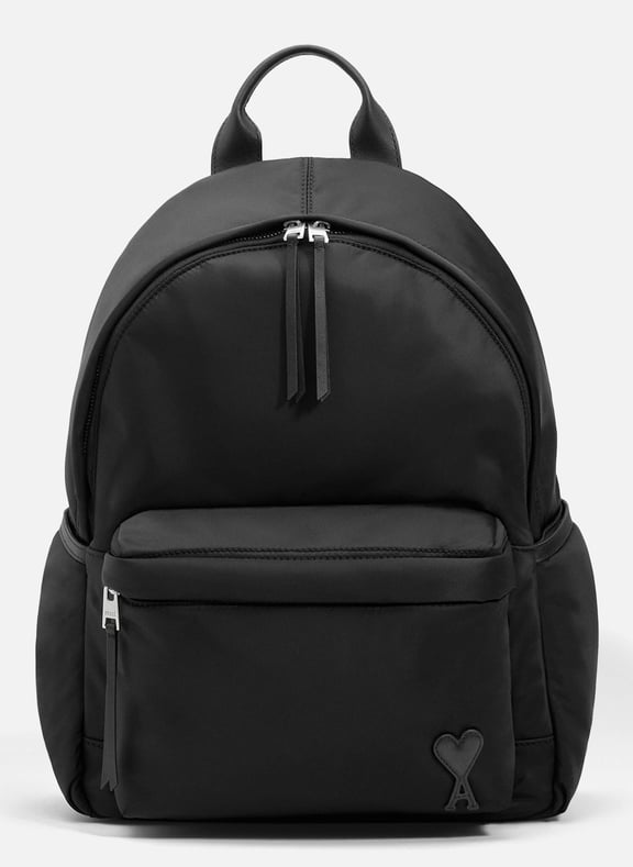 Sac a dos marcel en nylon ouatiné unisexe Noir by AMI PARIS AMI PARIS Sac a dos marcel en nylon ouatiné unisexe Noir