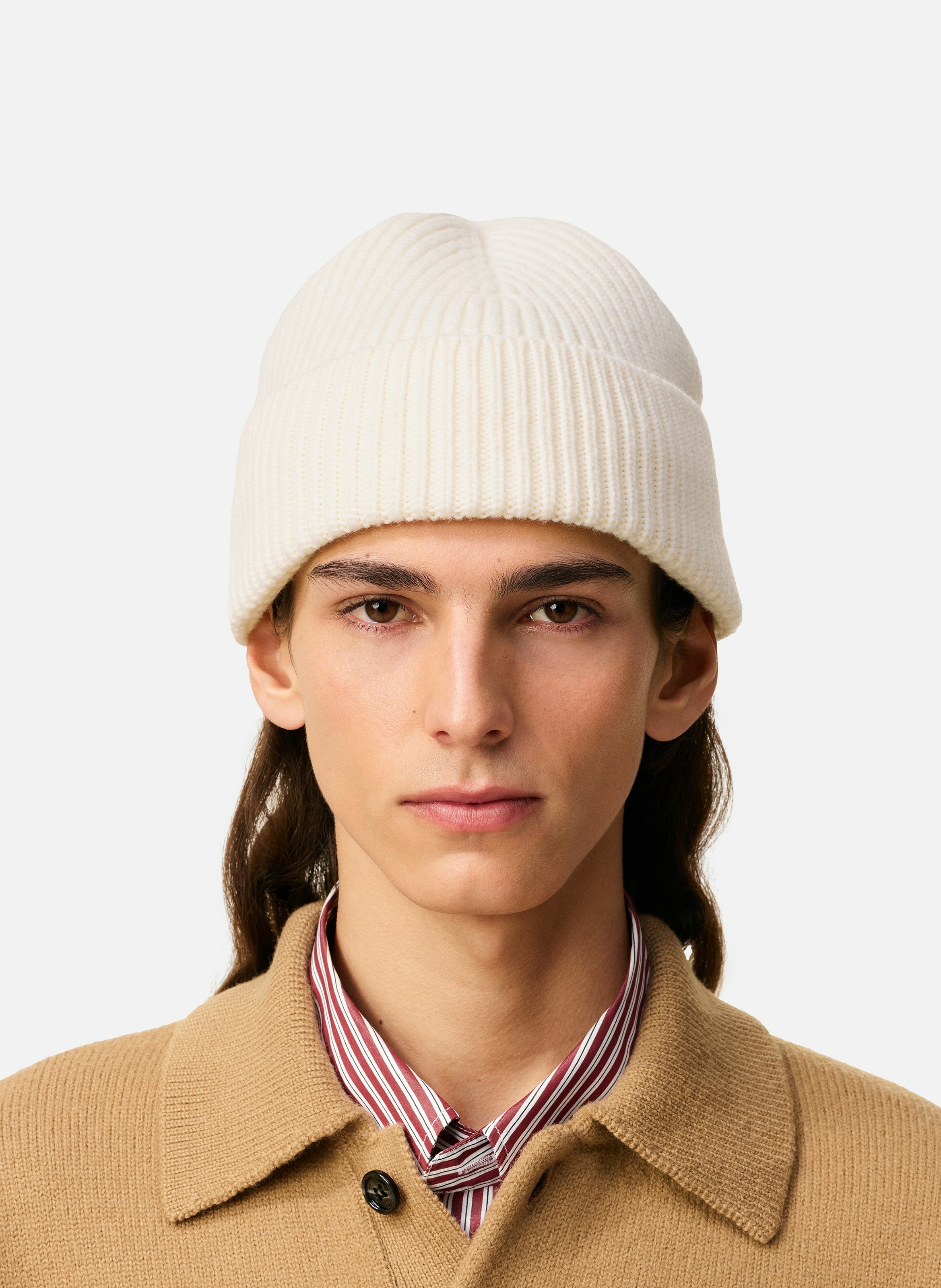 Bonnet ami de coeur en laine unisexe AMI PARIS Blanc