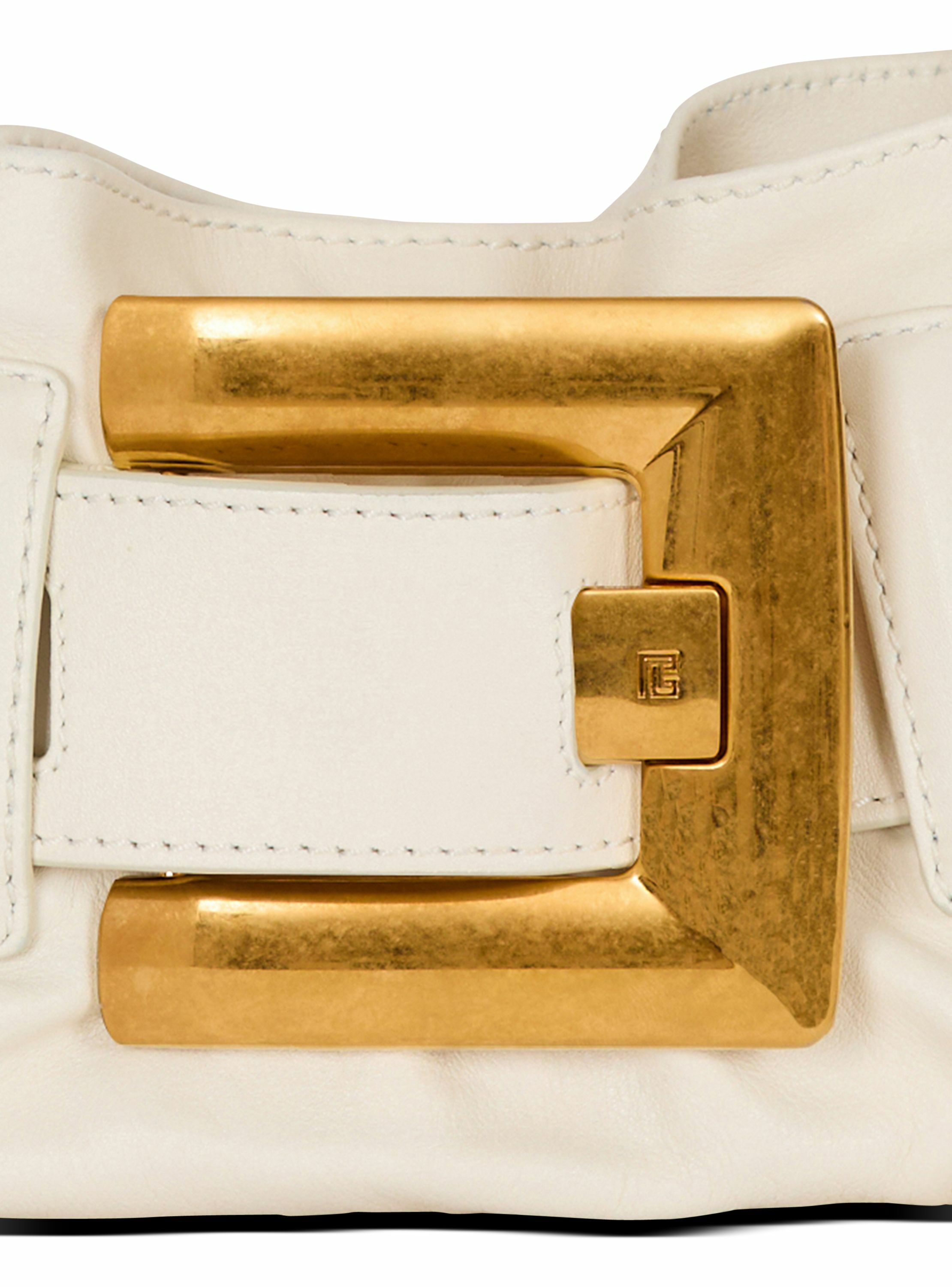 Sac anthem mini shoulder en cuir BALMAIN Blanc