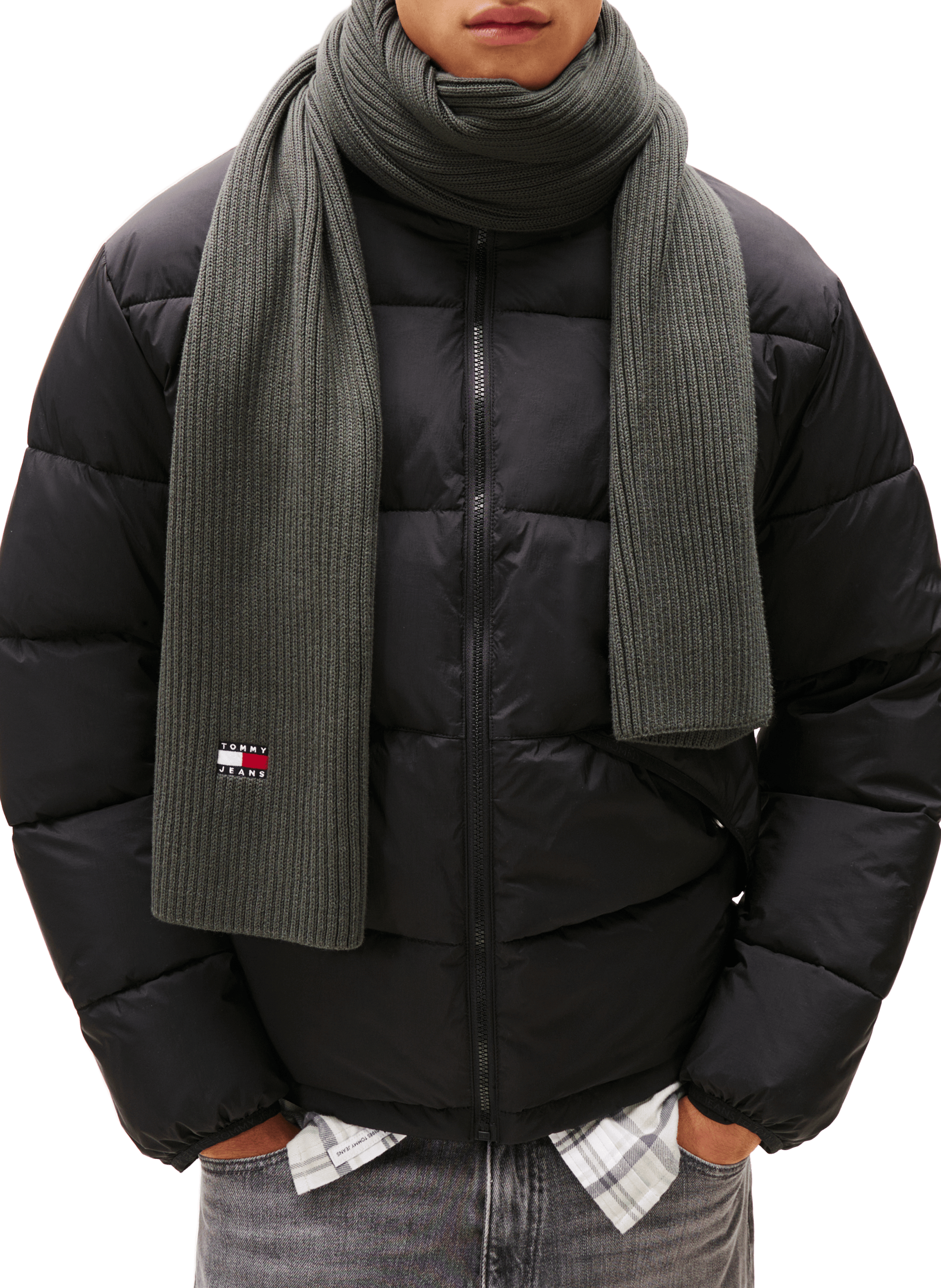 Heritage Ribbed Logo Scarf TOMMY HILFIGER Green