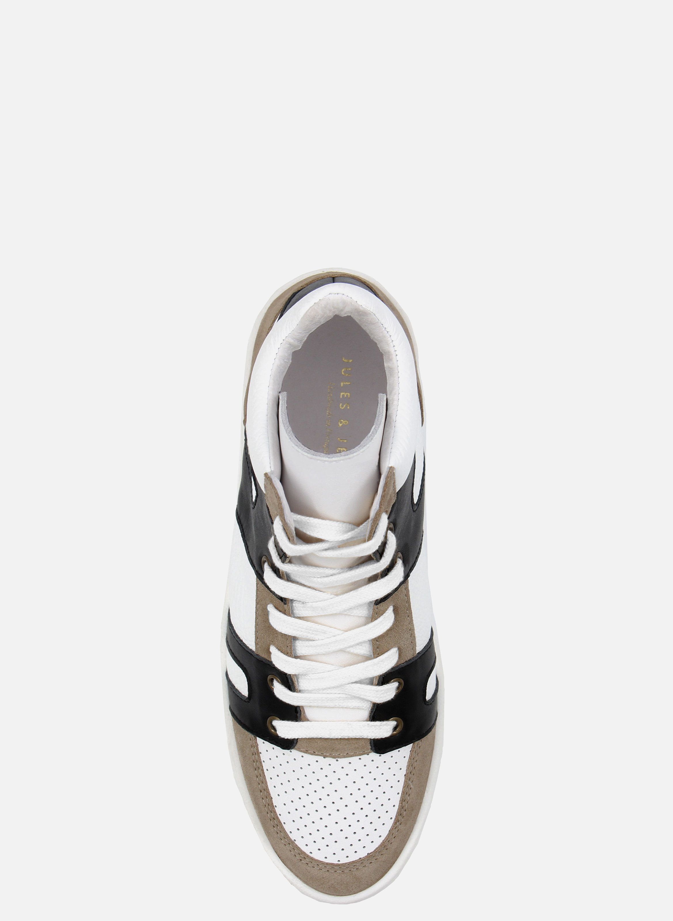 Baskets montantes cuir JULES & JENN Blanc