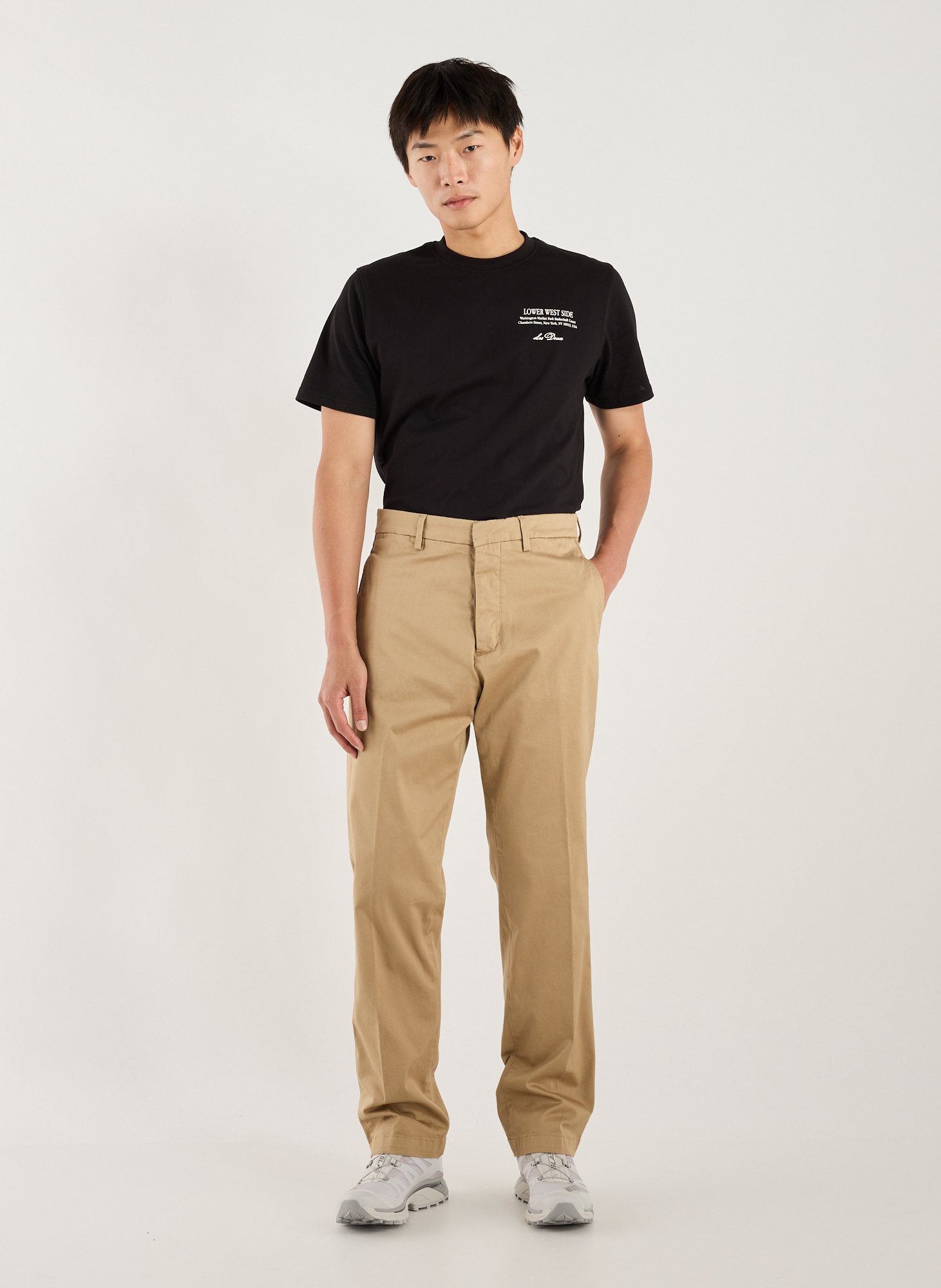 Pantalon droit en coton mélangé REPLAY Beige