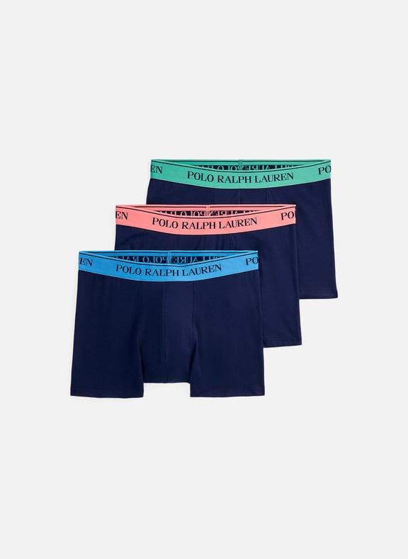 Pack of three cotton boxers Blue by POLO RALPH LAUREN POLO RALPH LAUREN Pack of three cotton boxers Blue