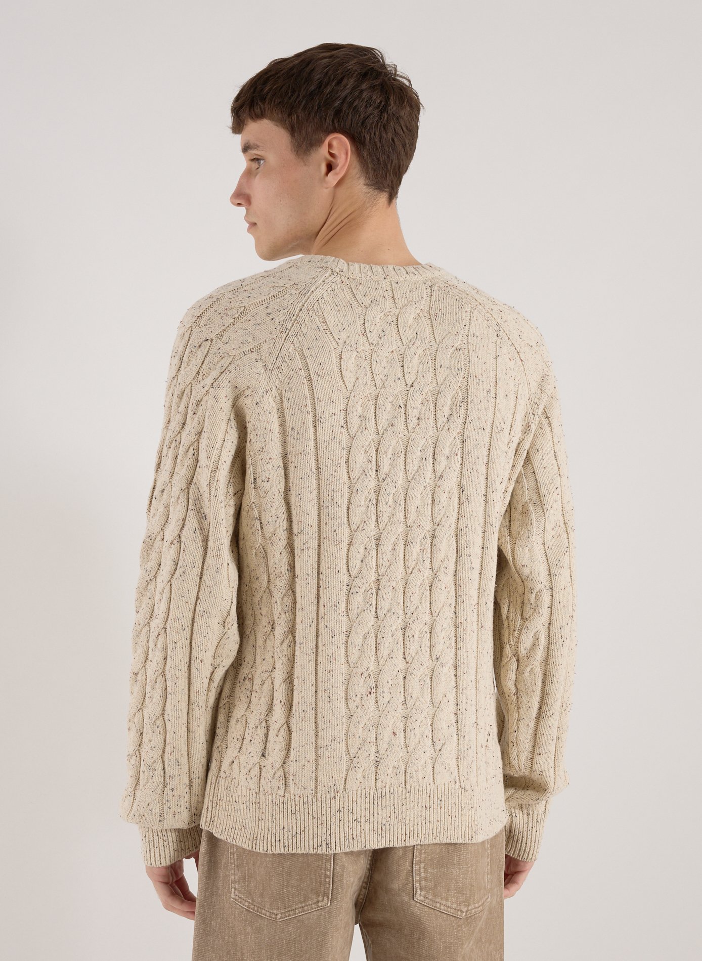 Straight knit sweater in twisted cotton. DICKIES Beige