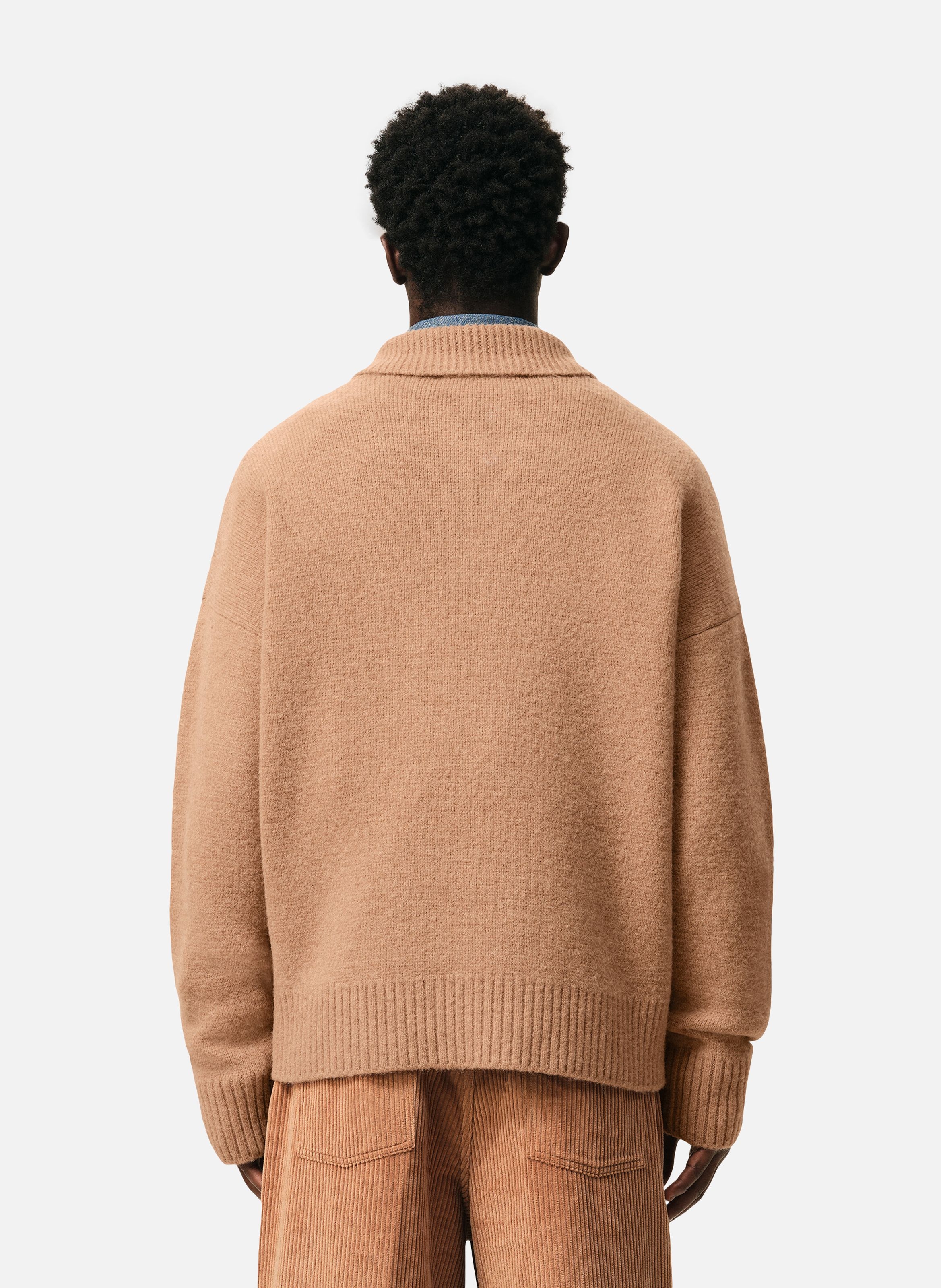 Polo ami de coeur en alpaga unisexe AMI PARIS Marron