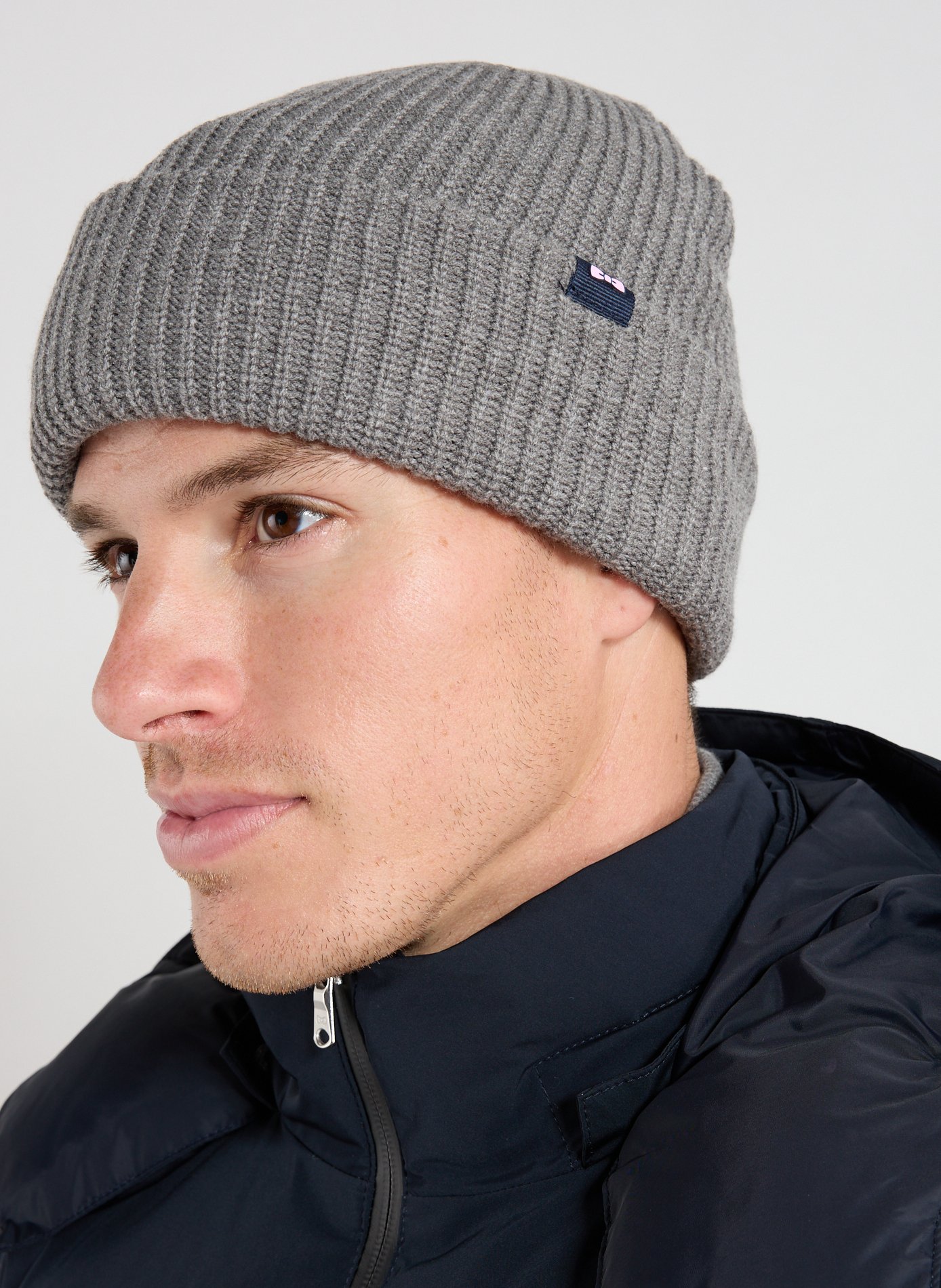 Cotton-blend beanie EDEN PARK Grey