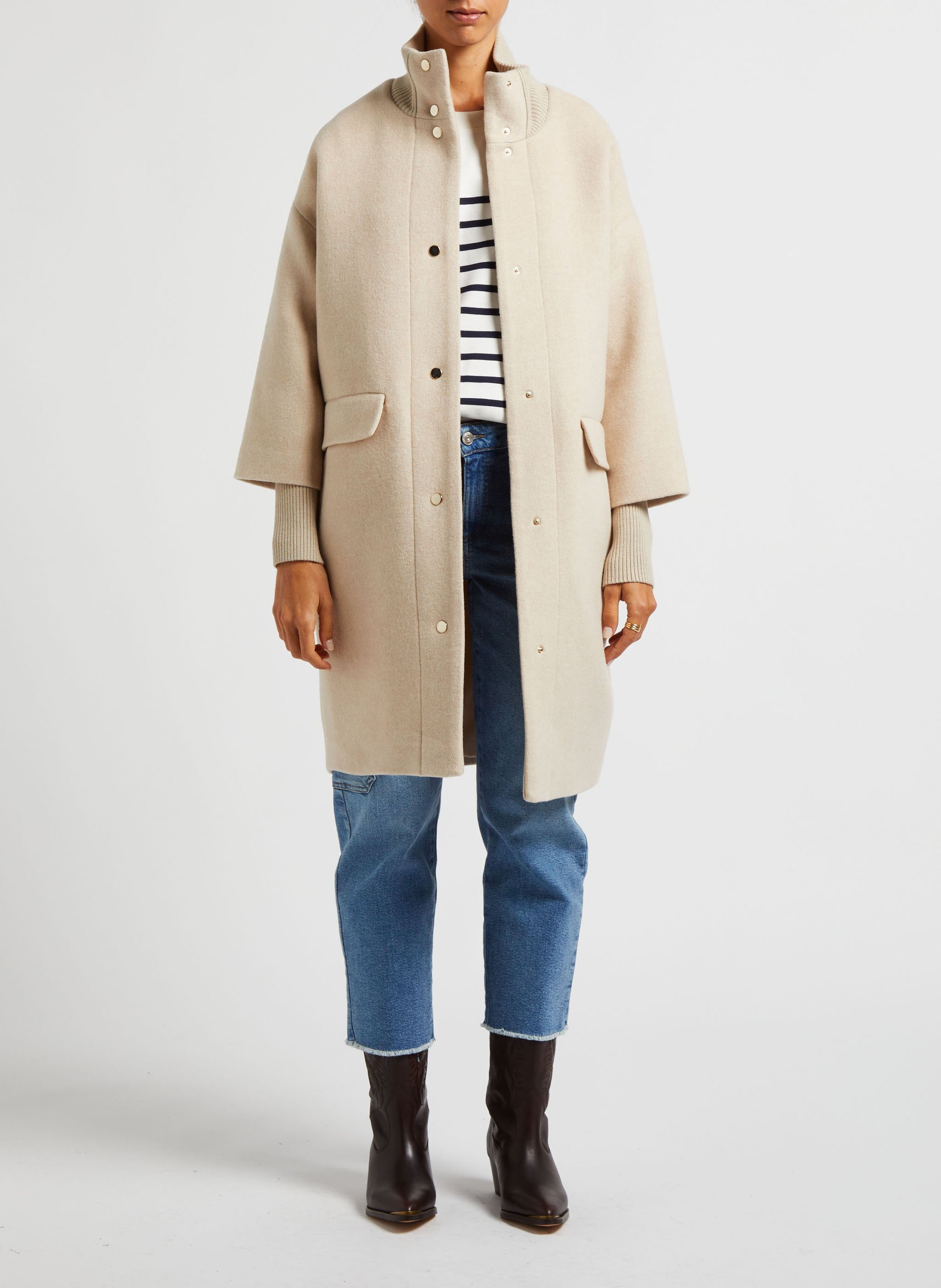 Manteau en laine mélangée magda MAISON 123 Beige