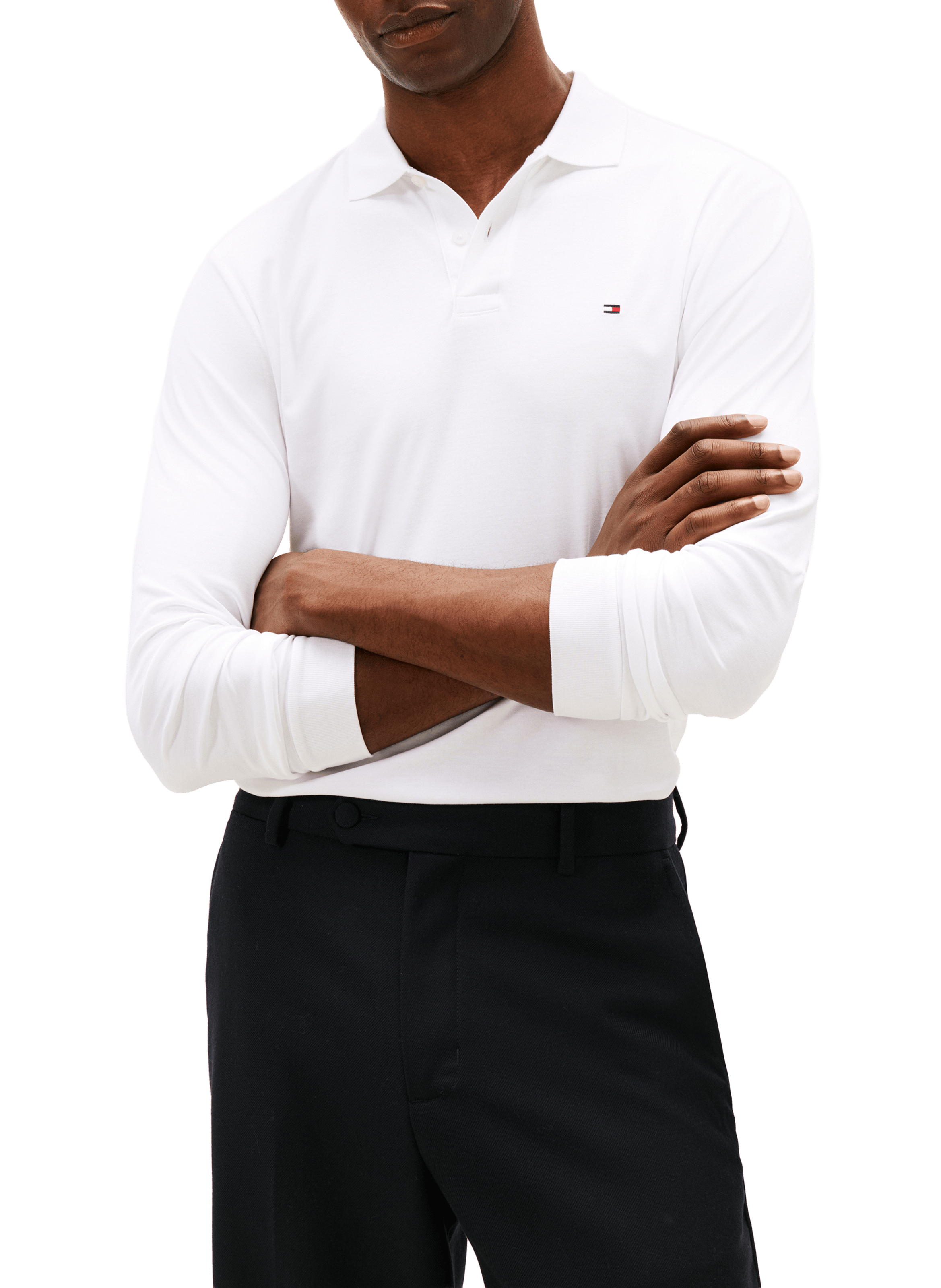 TOMMY HILFIGER Polo manches longues  Blanc