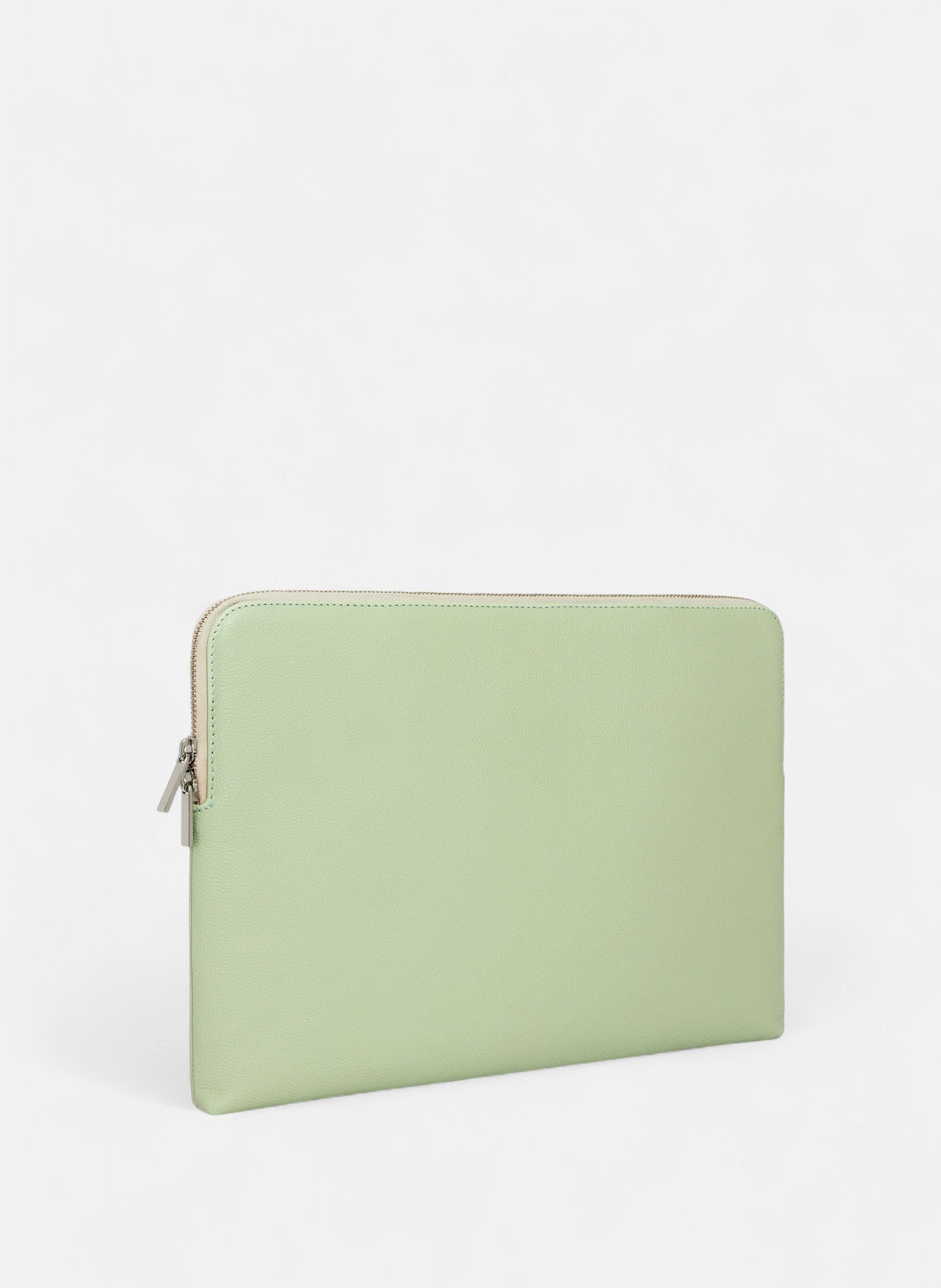 Pochette ordinateur 14" en cuir grainé LE TANNEUR Vert