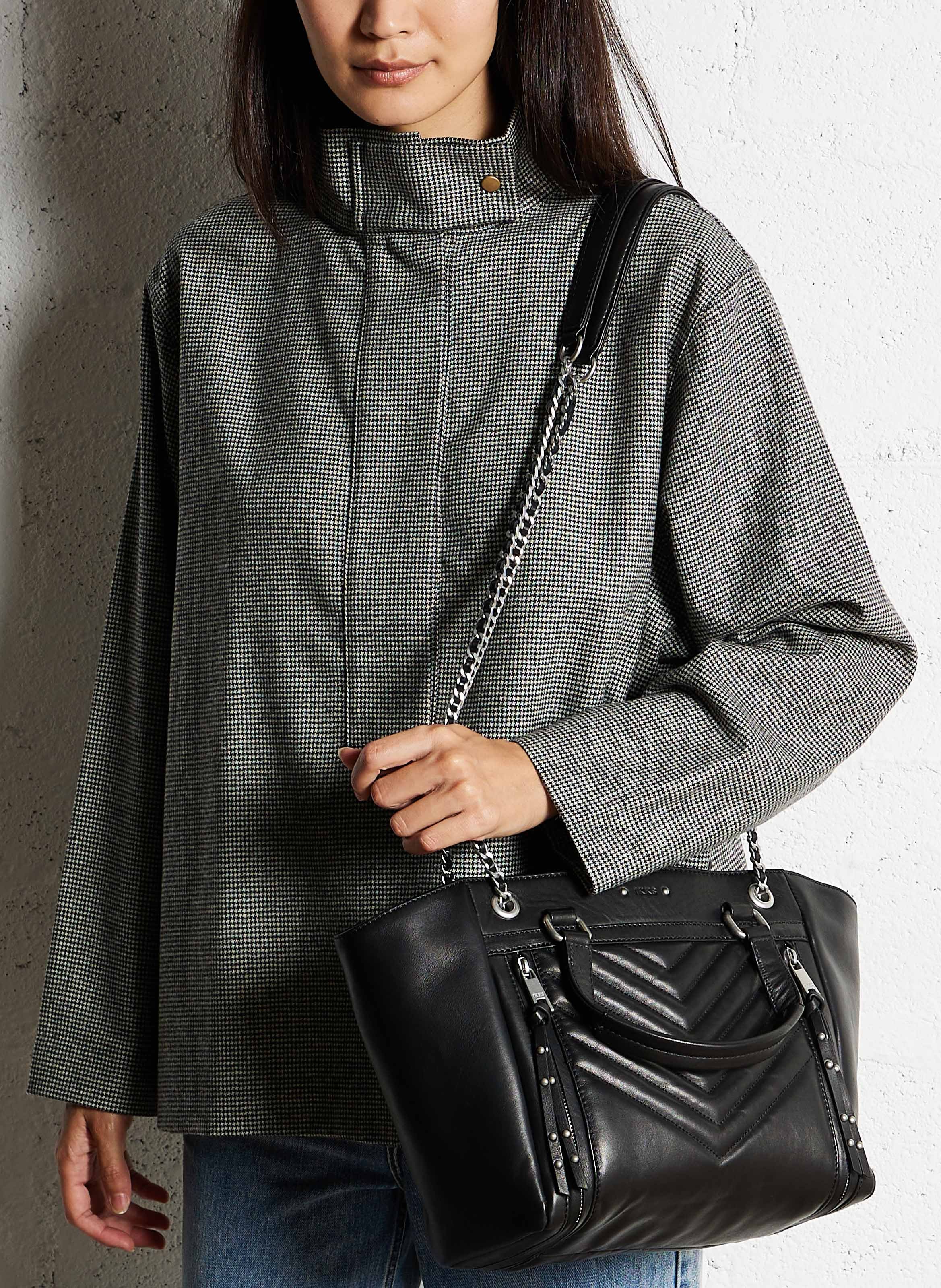 Sac cabas en cuir IKKS Noir