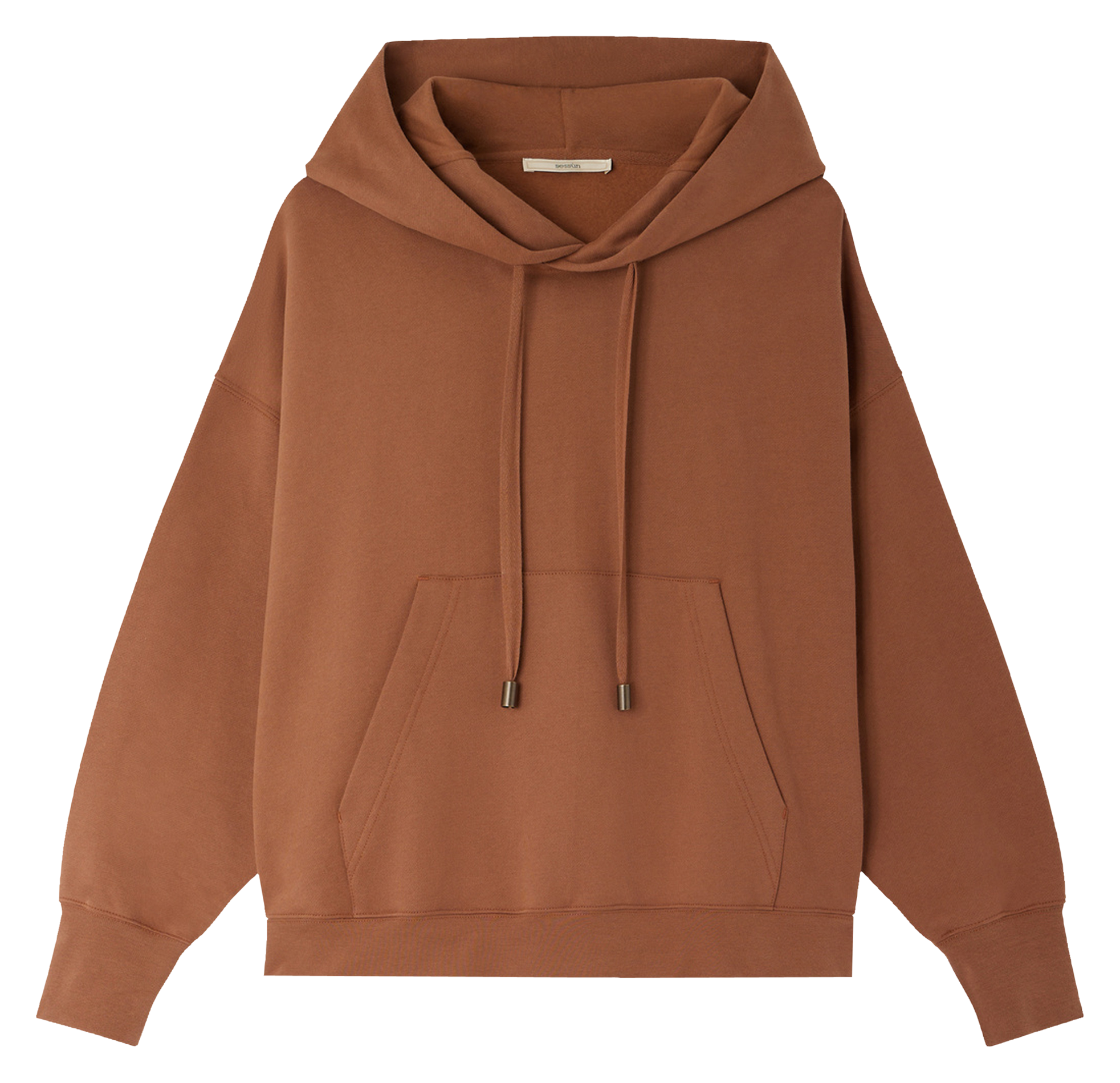 Sweat oversize à capuche en coton hoodie SESSUN Marron