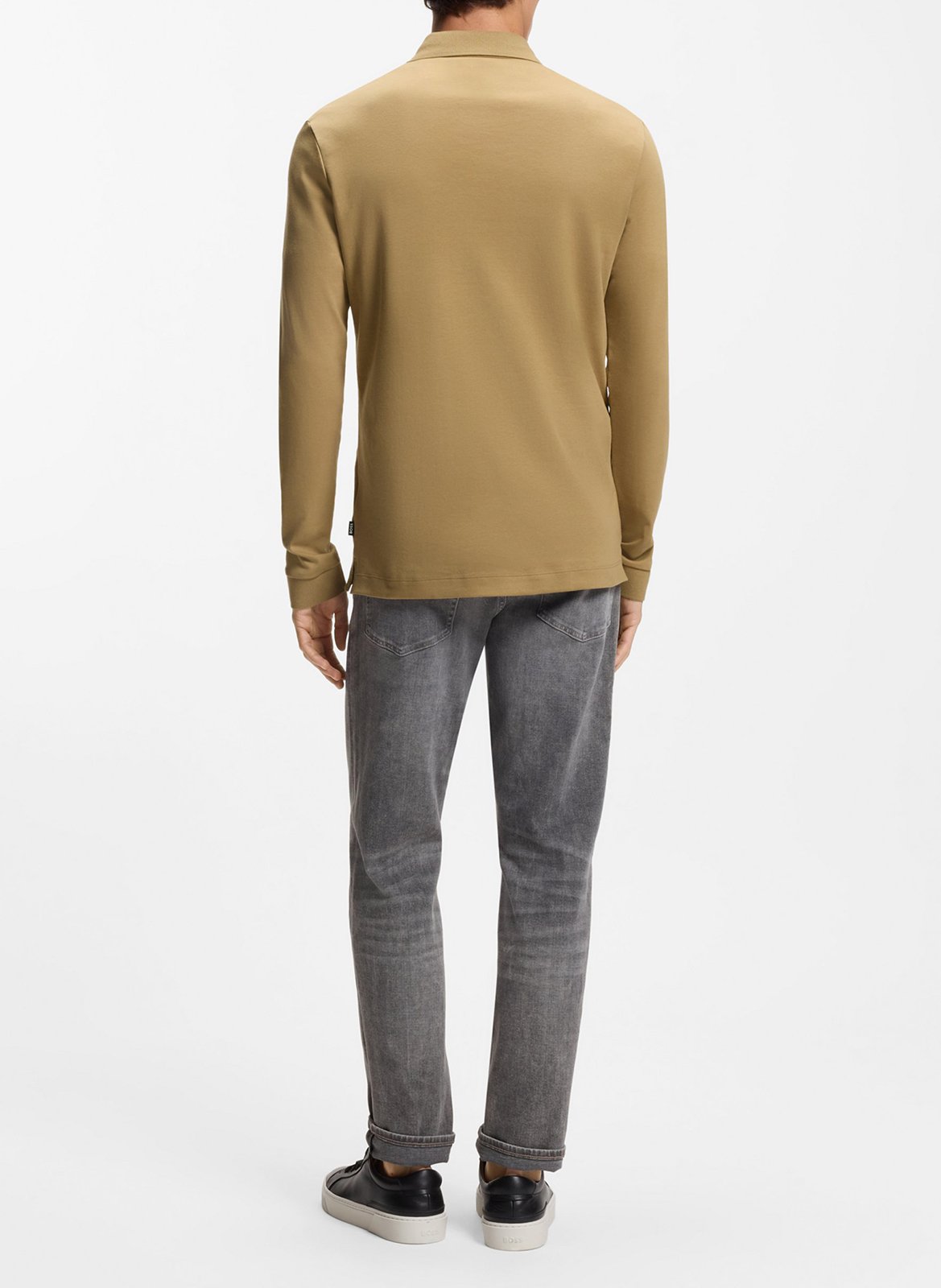 Polo col classique en coton BOSS Kaki