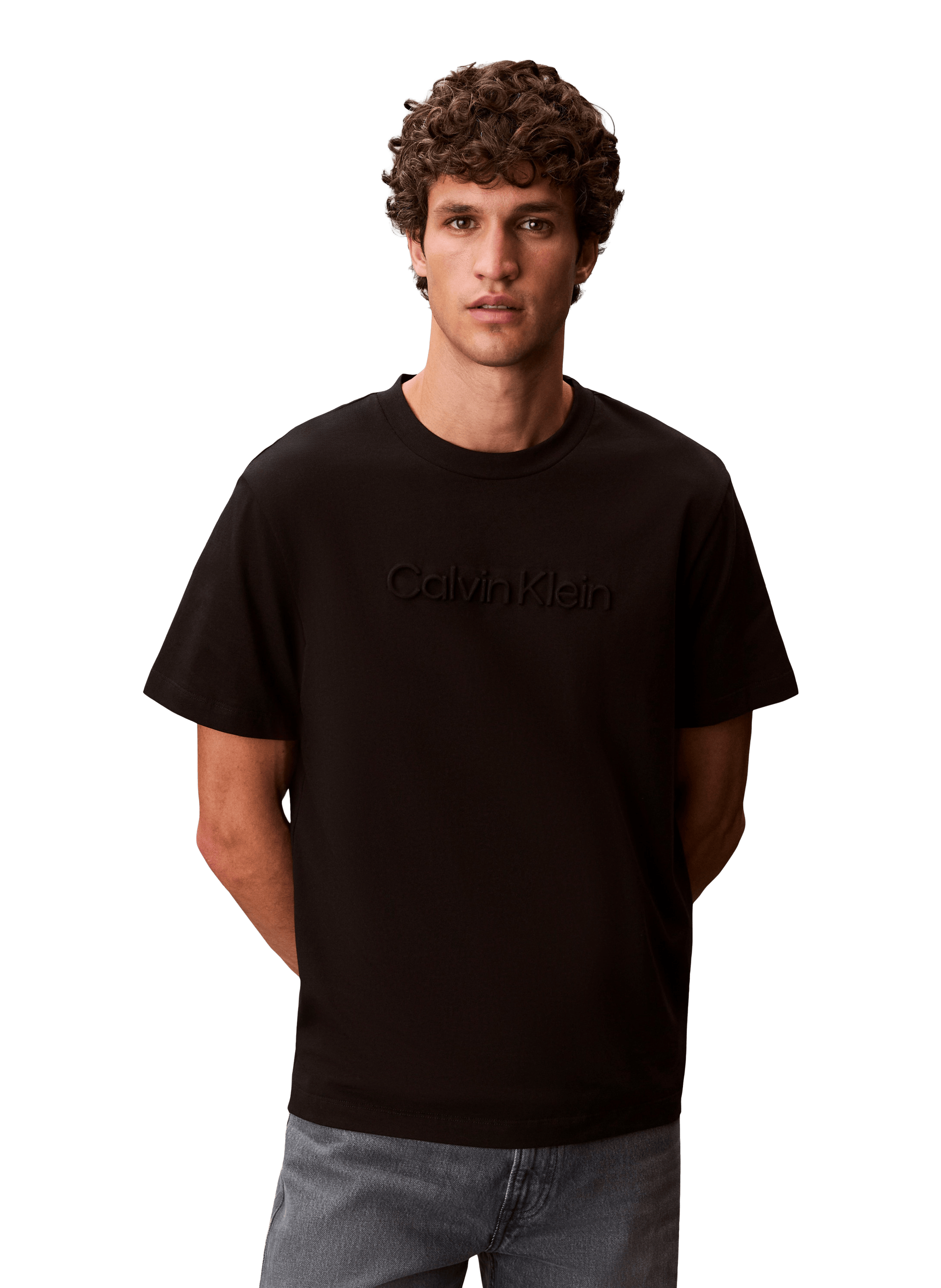 Embroidered BCI cotton t-shirt CALVIN KLEIN Black