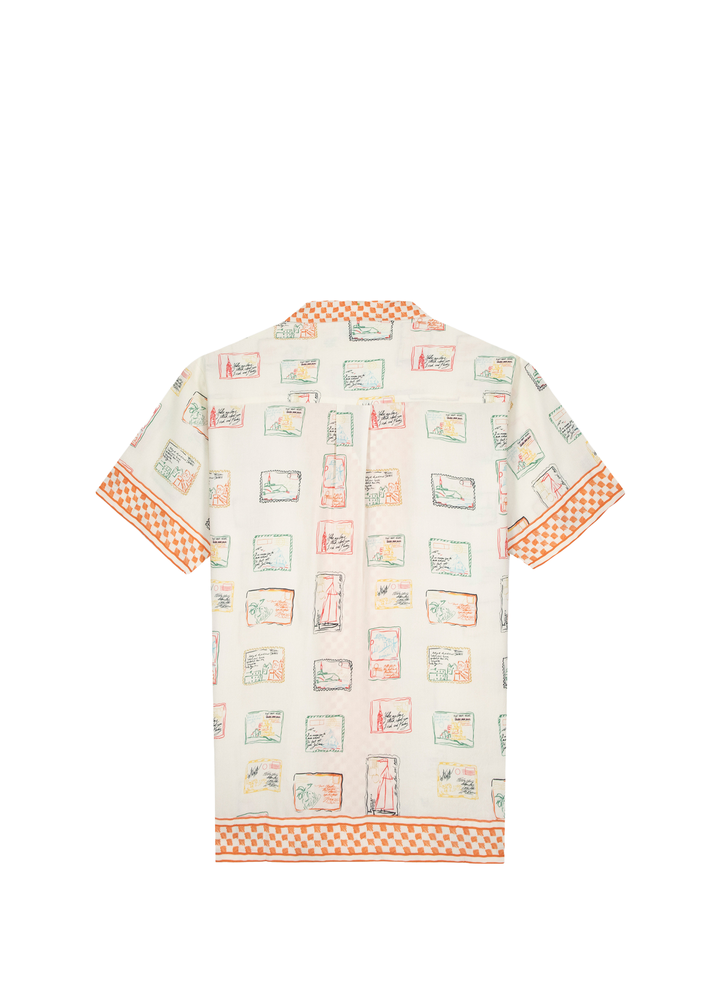 Postcard print cotton shirt MAISON LABICHE Beige