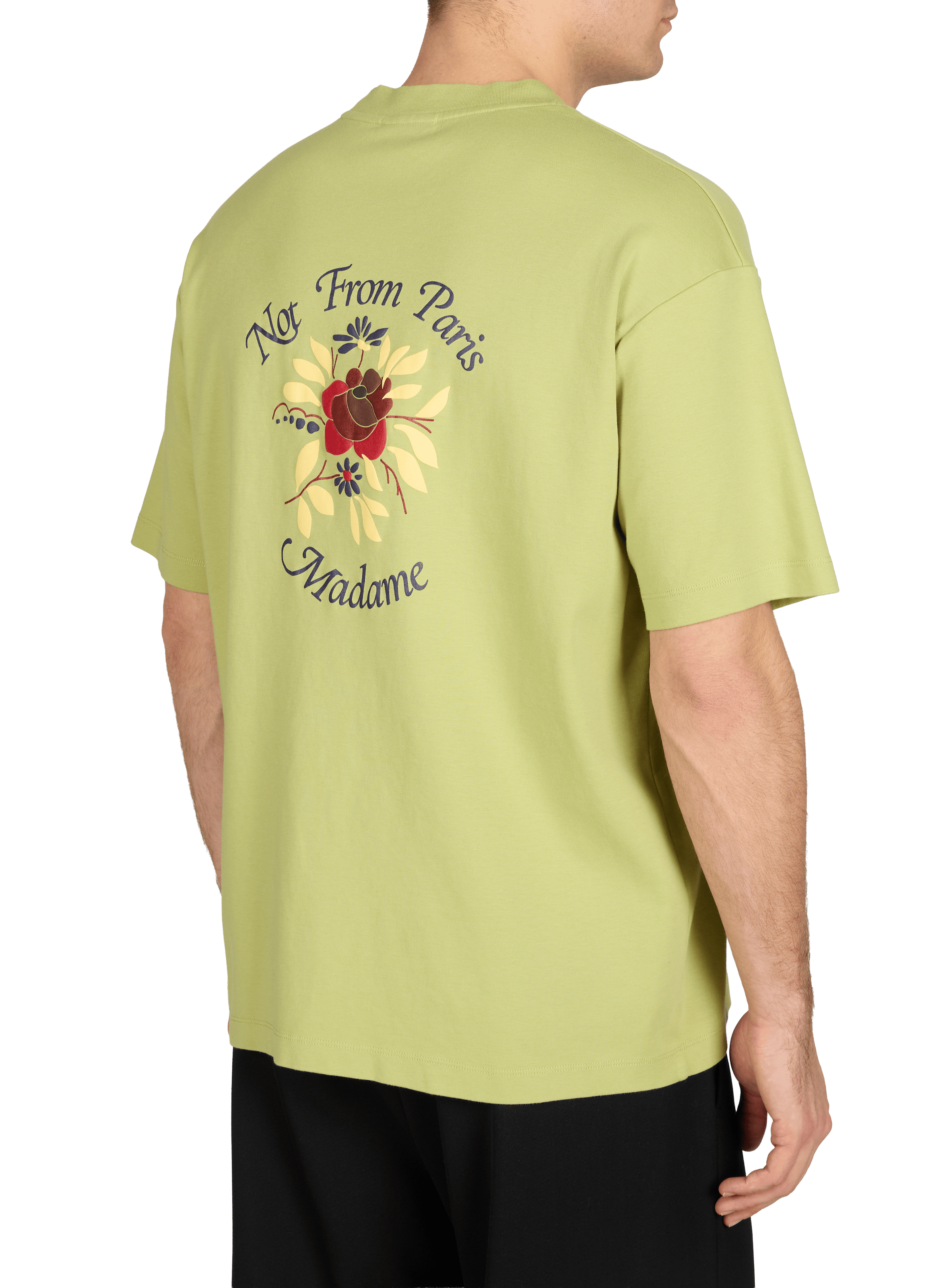 Round neck cotton T-shirt with screen print DROLE DE MONSIEUR Green