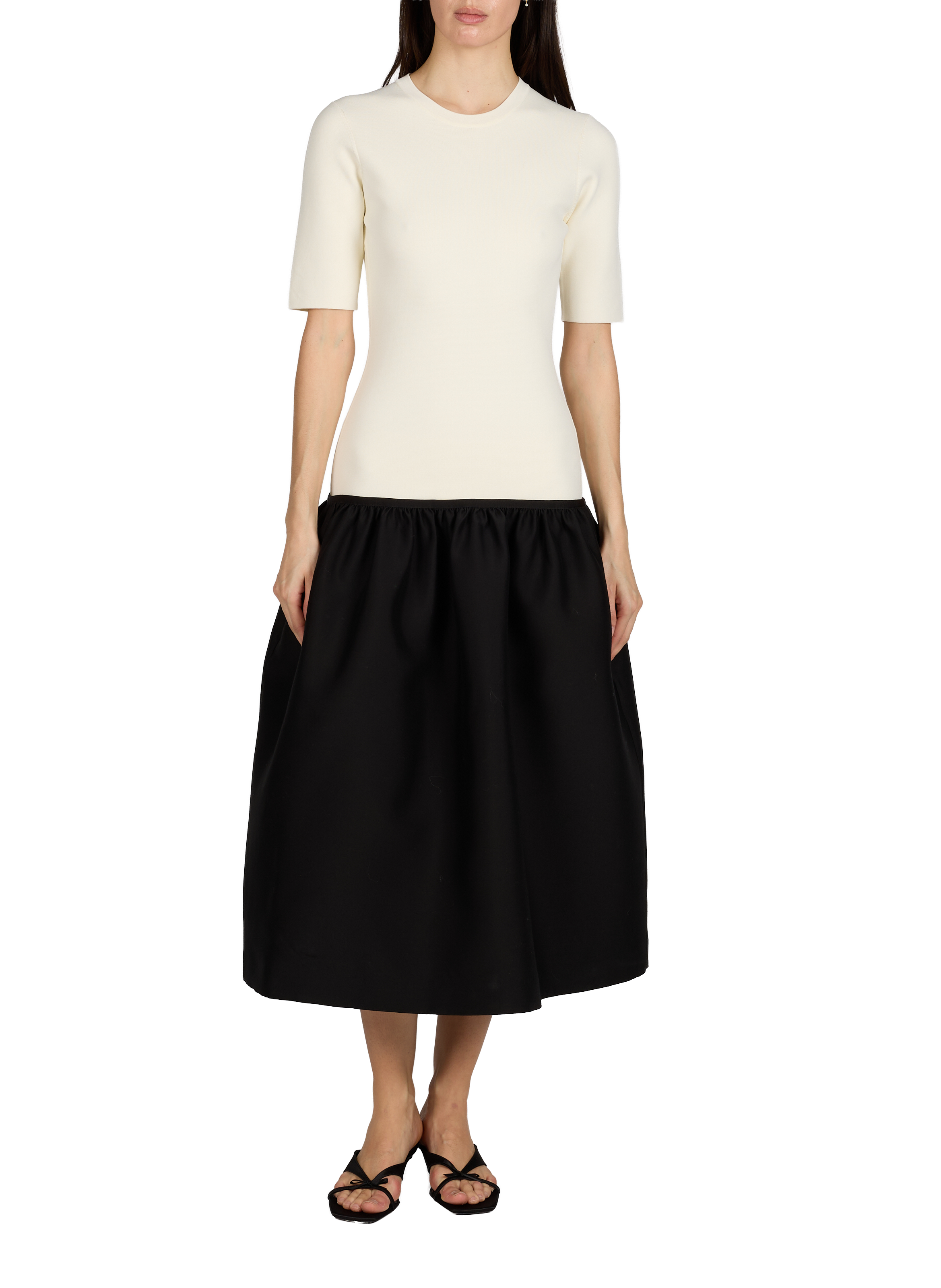 Satin high heel sandals with bow TOTEME Black