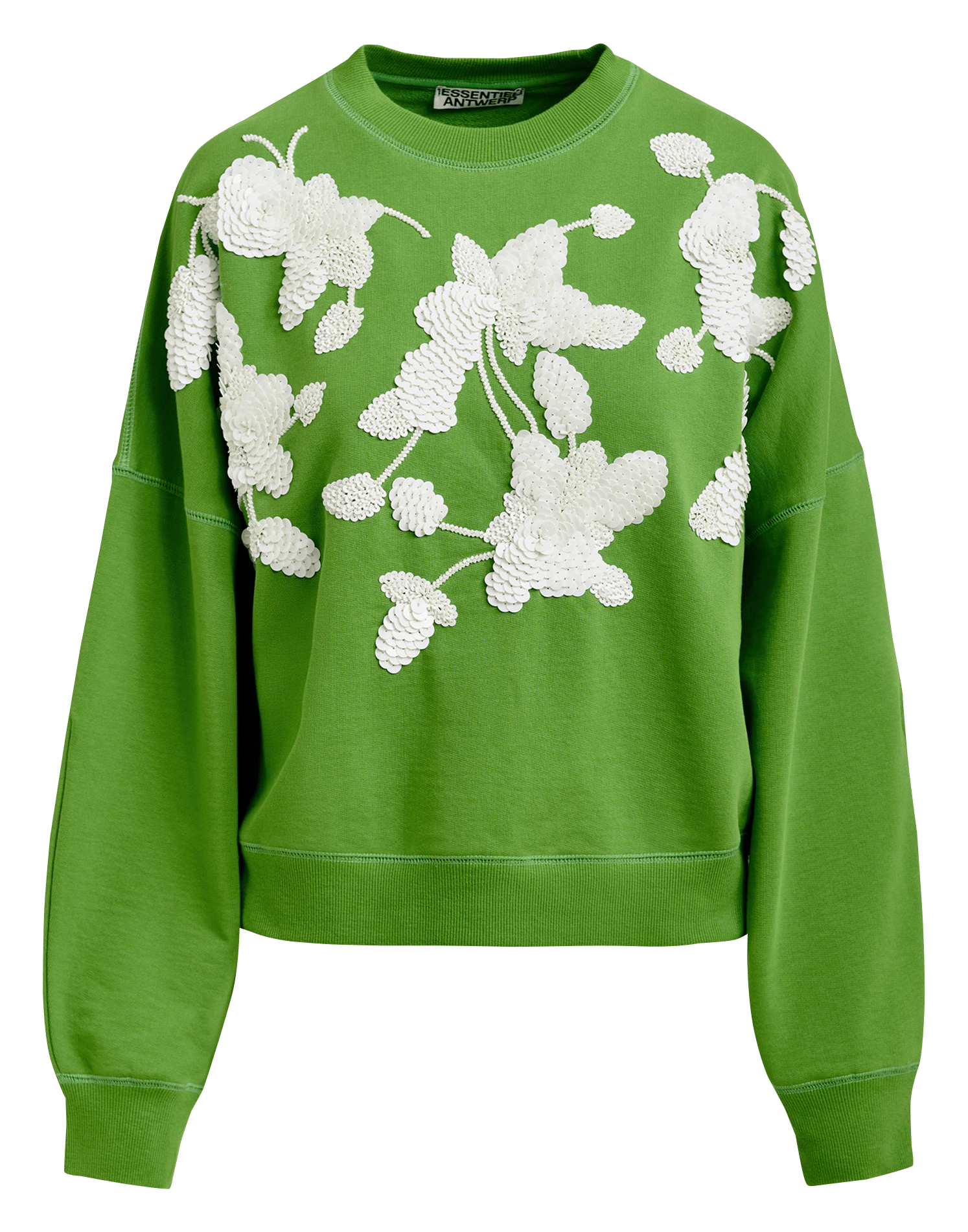 Sweat ample à fleurs brodés Jaga ESSENTIEL ANTWERP Vert