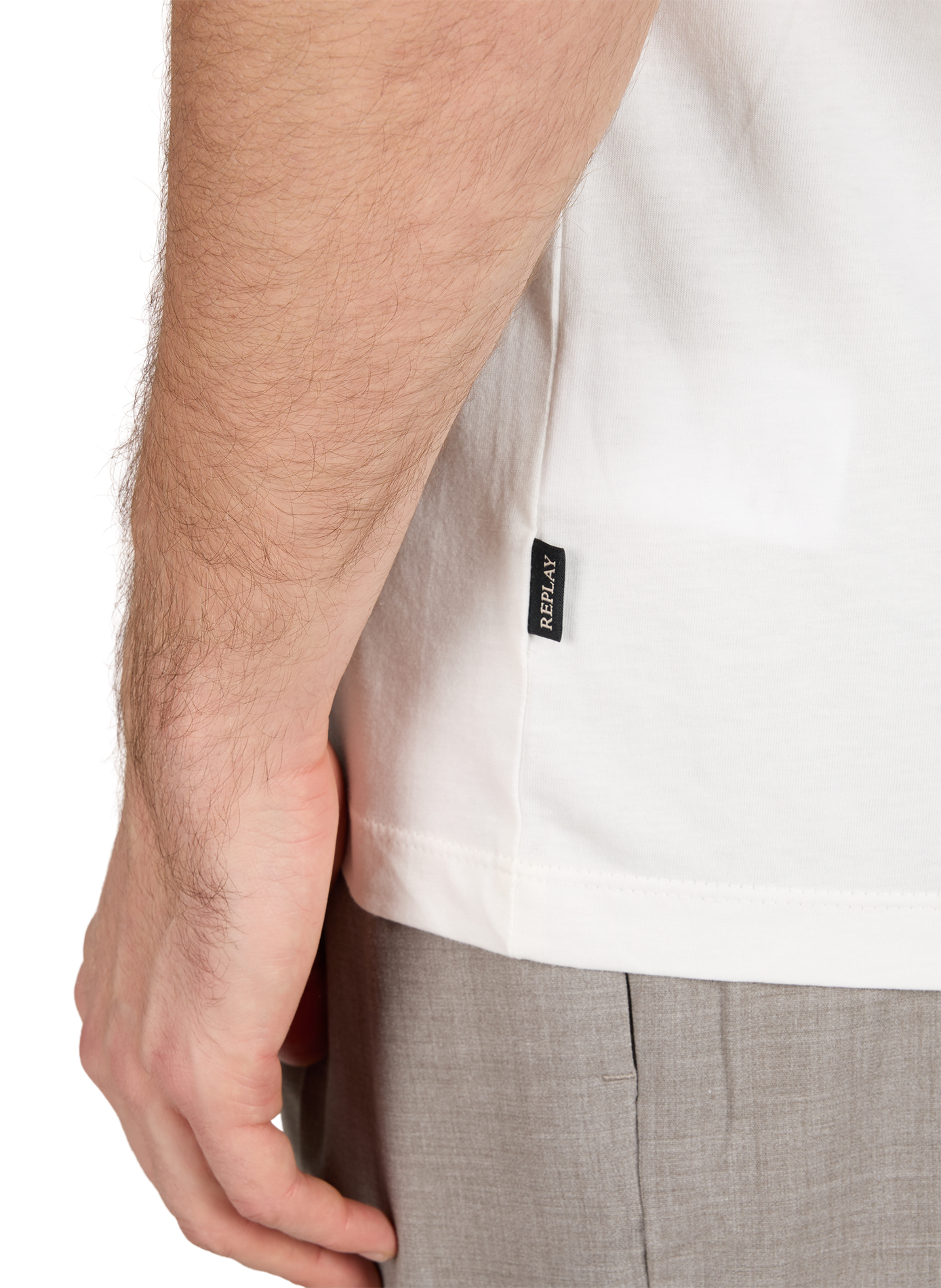 T-shirt imprimé en coton REPLAY Blanc