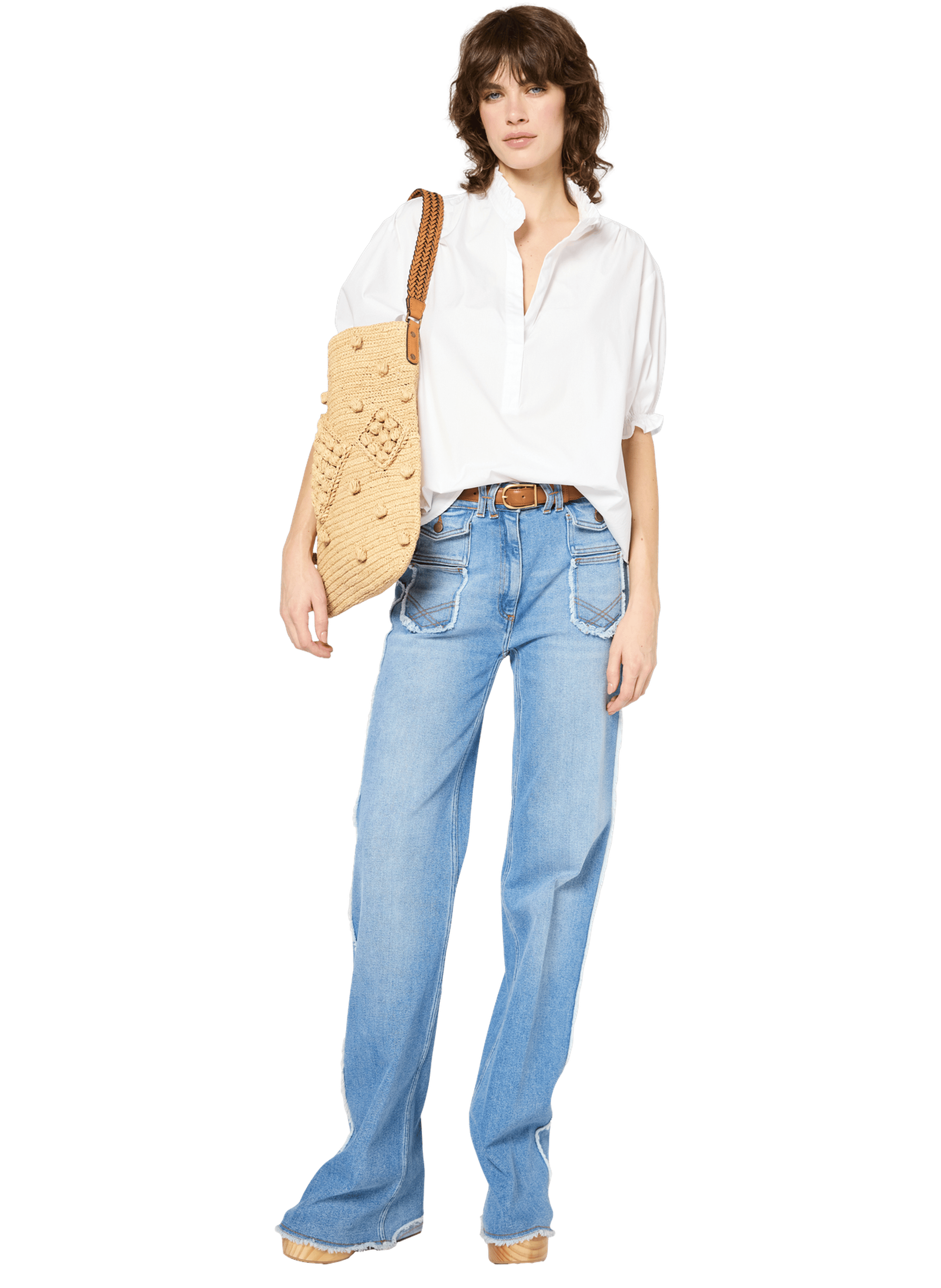 Blouse en popeline de coton - ANNYR GERARD DAREL Blanc