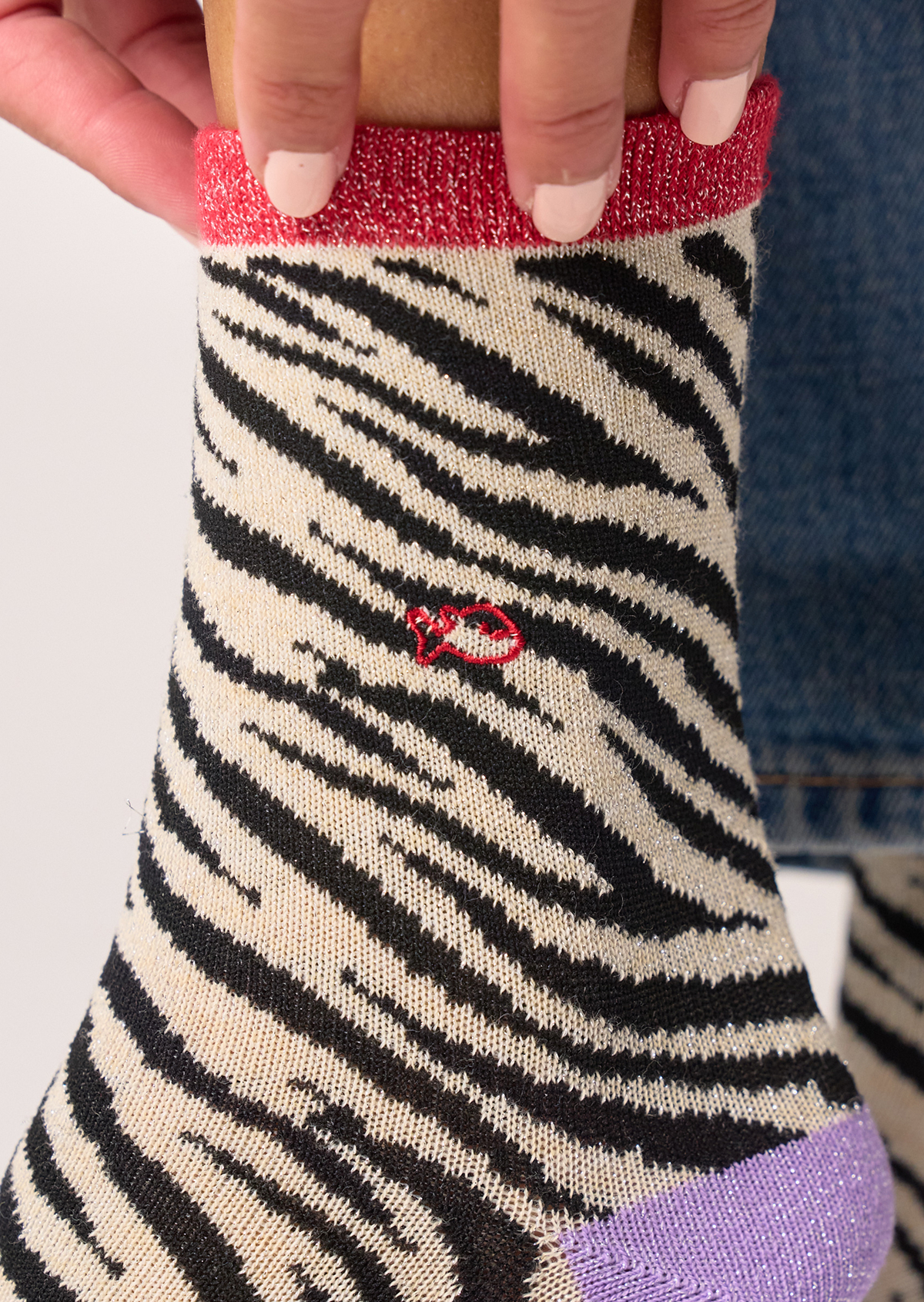 Chaussettes en coton peigné zèbre BILLYBELT Noir