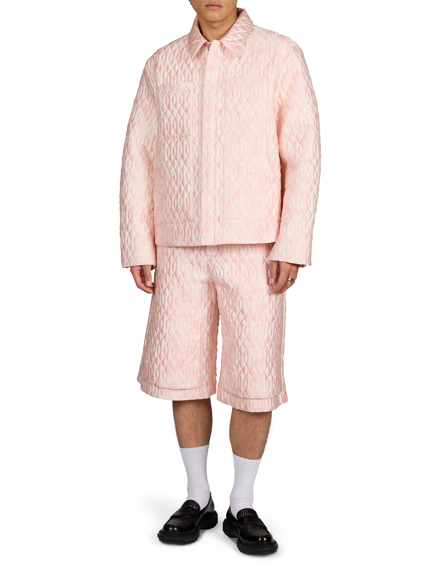Veste légère matelassée à col classique SIMONE ROCHA Rose