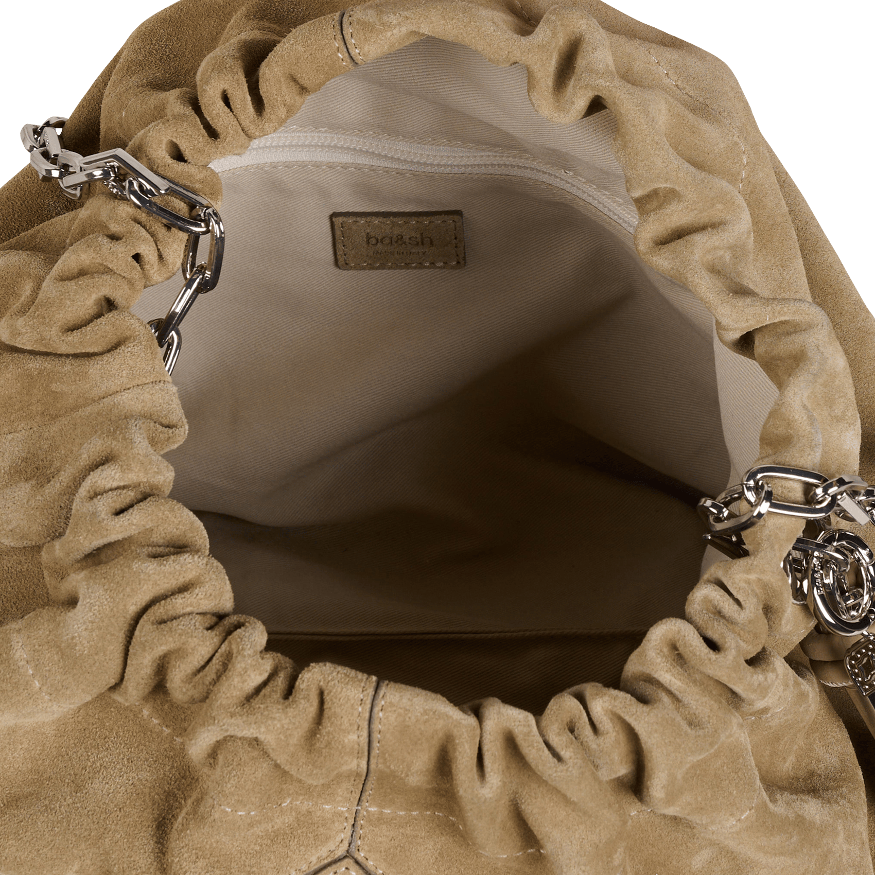 Sac bandoulière en suede june tote BA&SH Beige