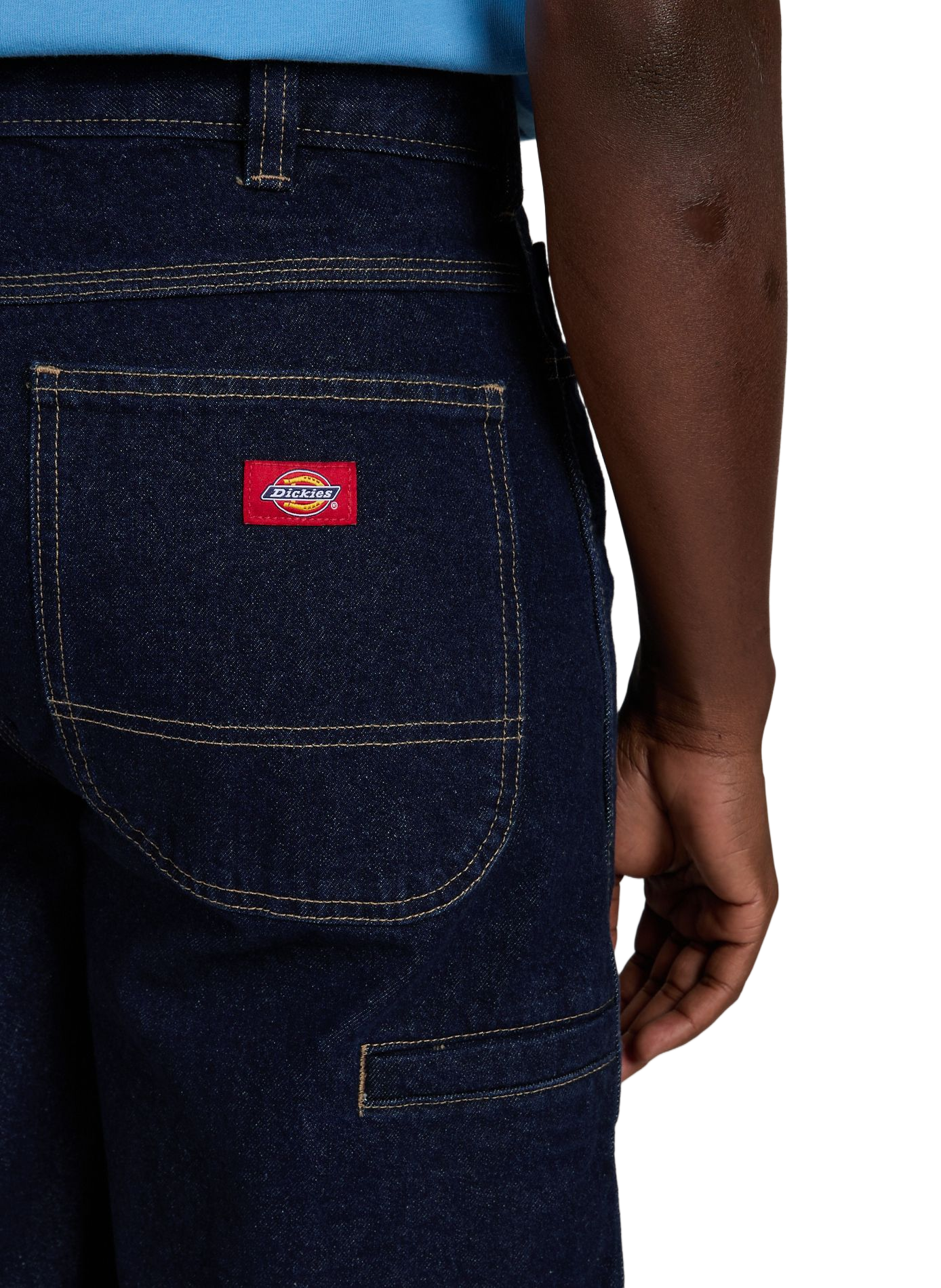 Short droit en denim de coton DICKIES Bleu