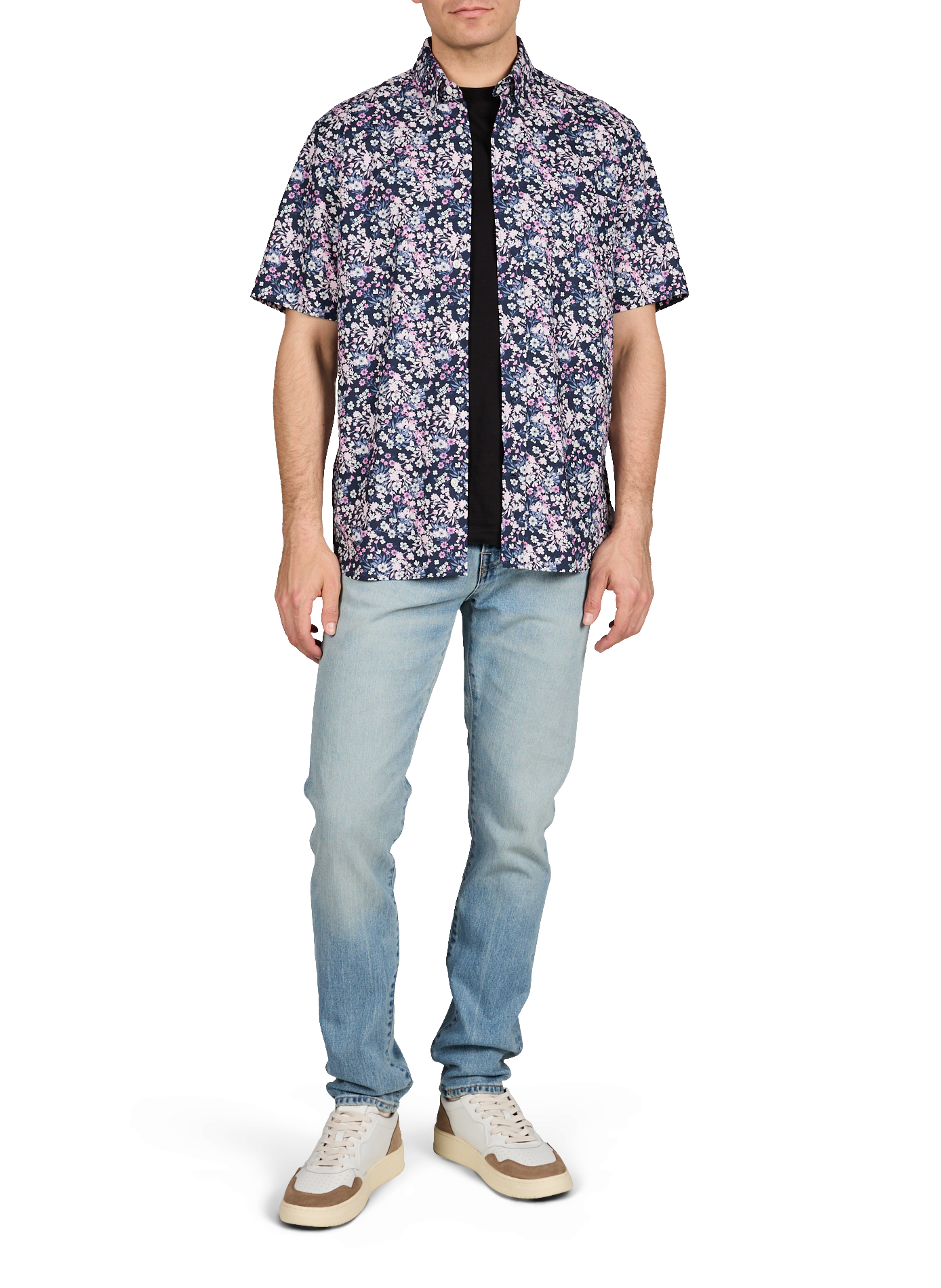 Five-pocket cotton blend jeans EDWIN Blue